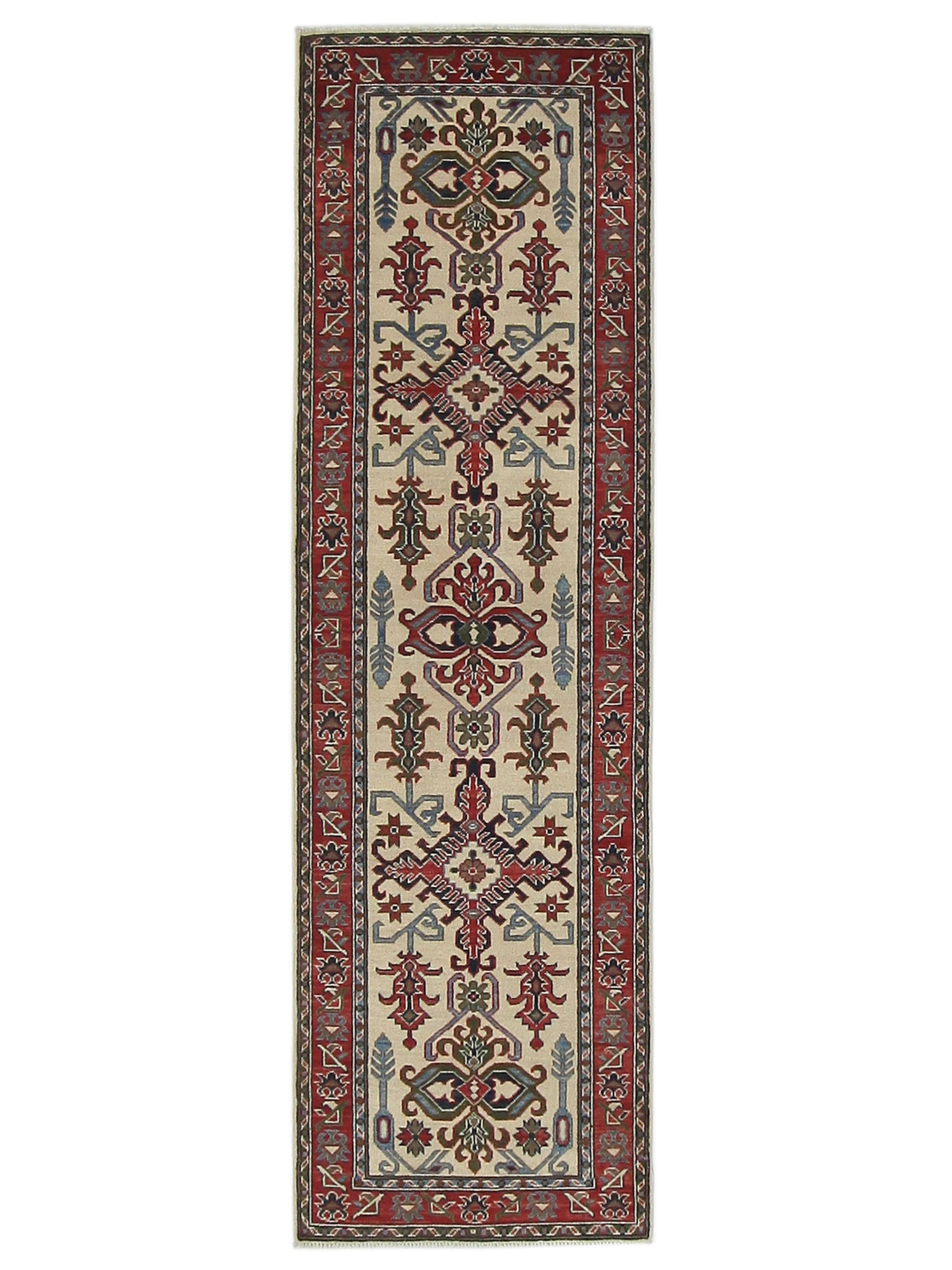 Kazak Hand Knotted Ivory 3x10