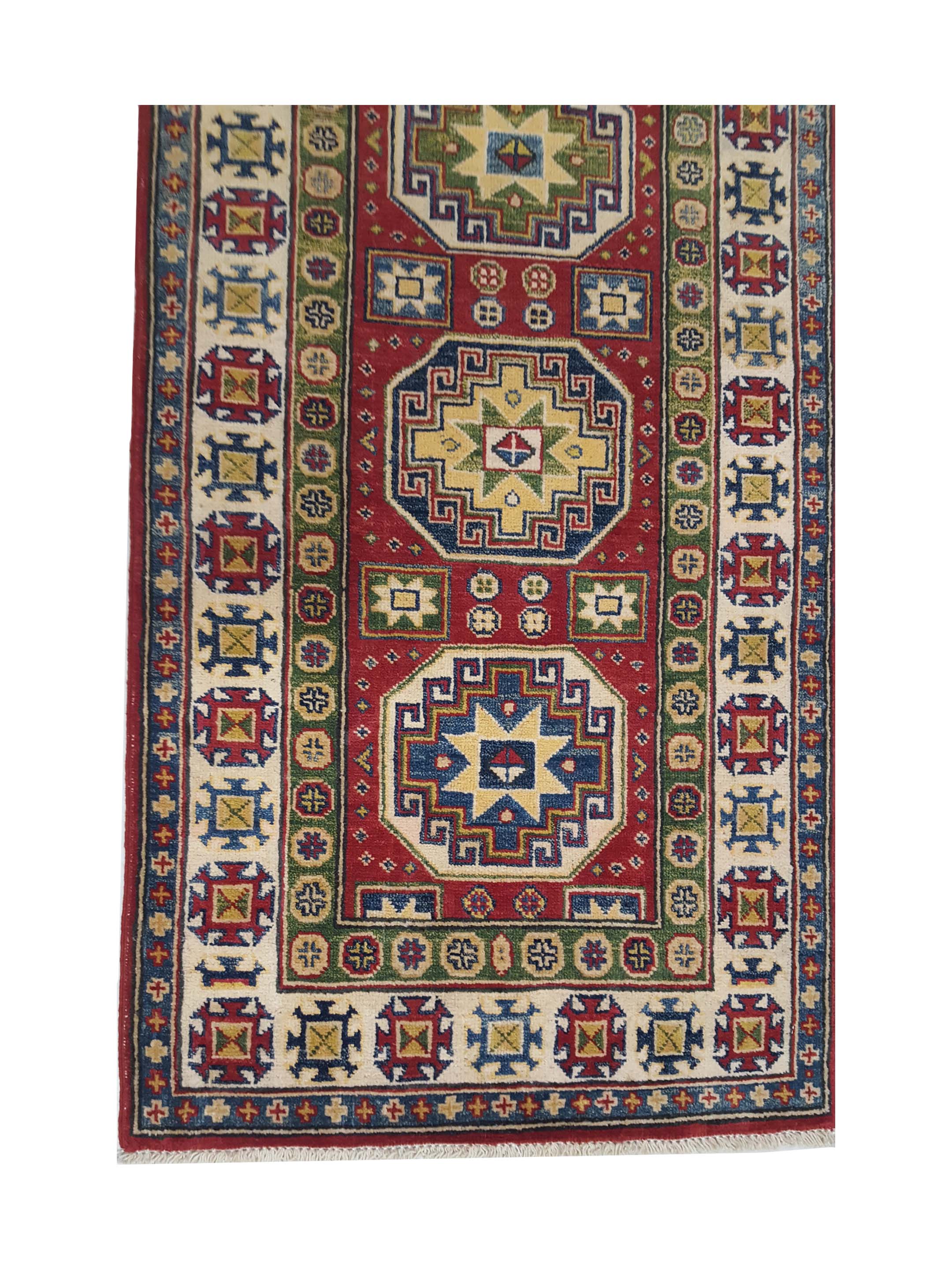 Kazak Hand Knotted Red 3x9 - Image 4 of 6