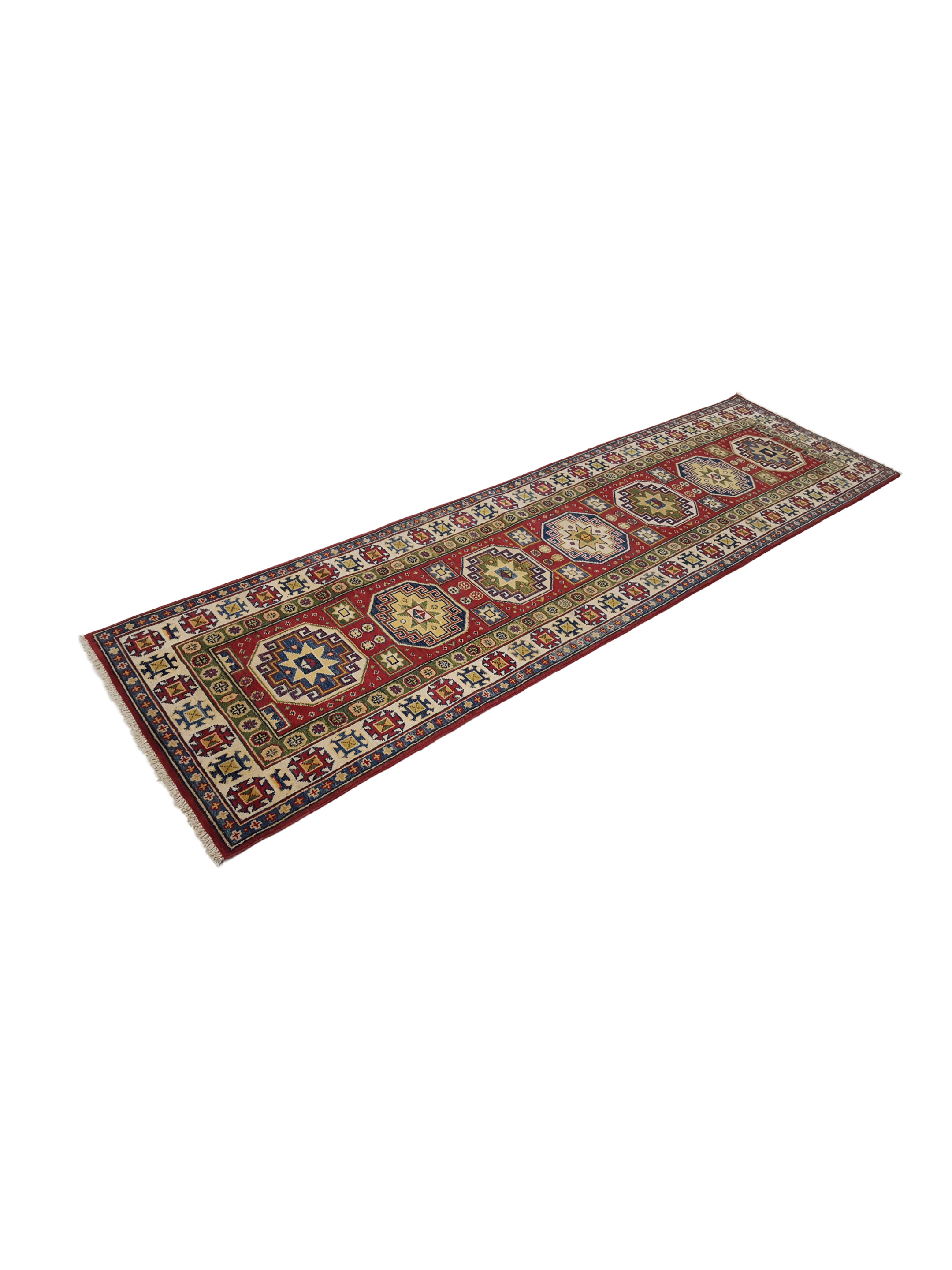 Kazak Hand Knotted Red 3x9 - Image 6 of 6