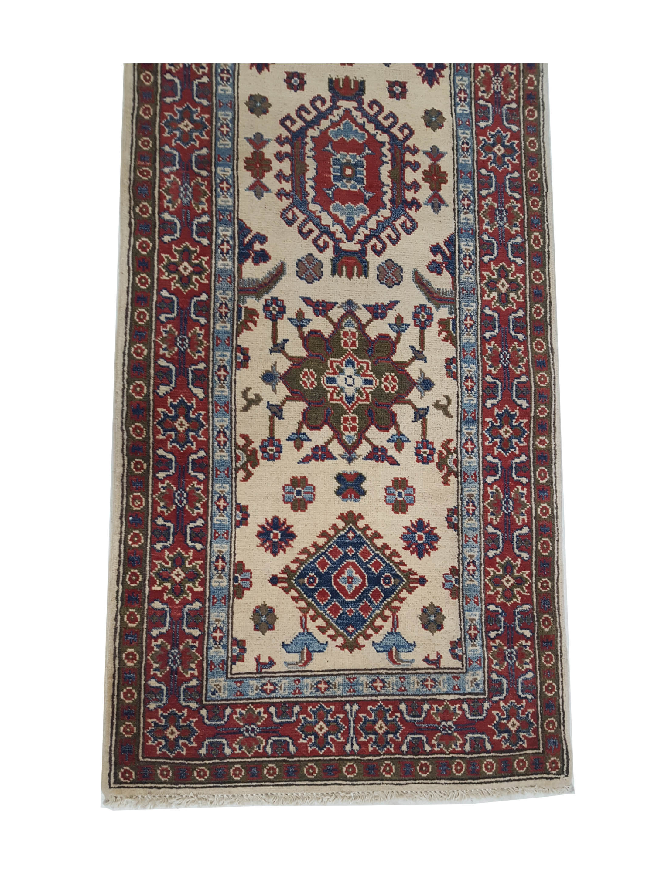Kazak Hand Knotted Ivory 2.6x10 - Image 4 of 6