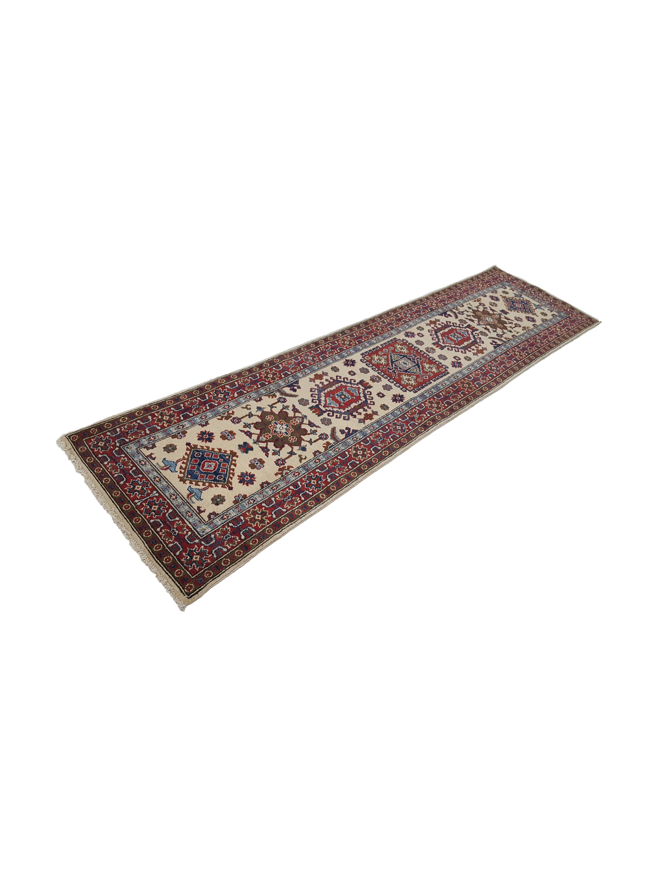 Kazak Hand Knotted Ivory 2.6x10 - Image 6 of 6