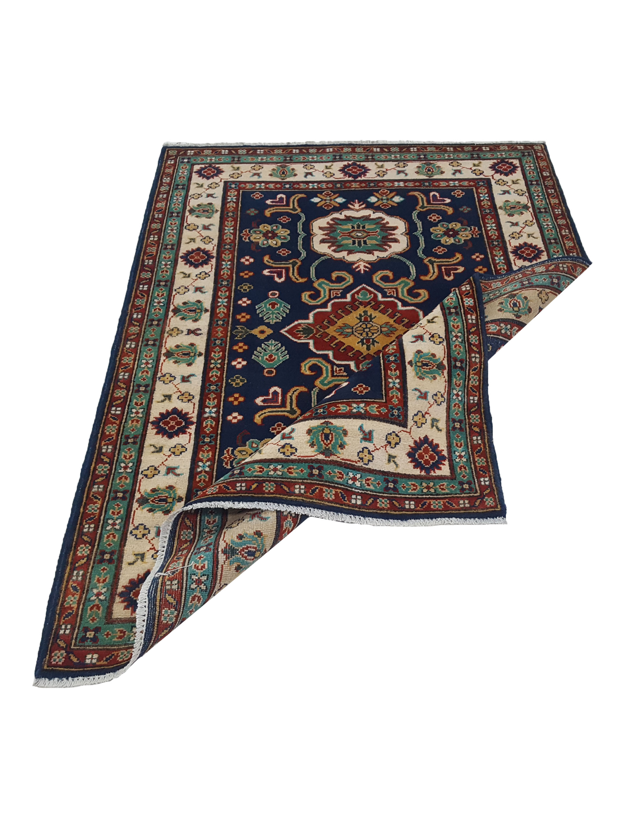 Kazak Hand Knotted Navy 4x6 - Image 3 of 6