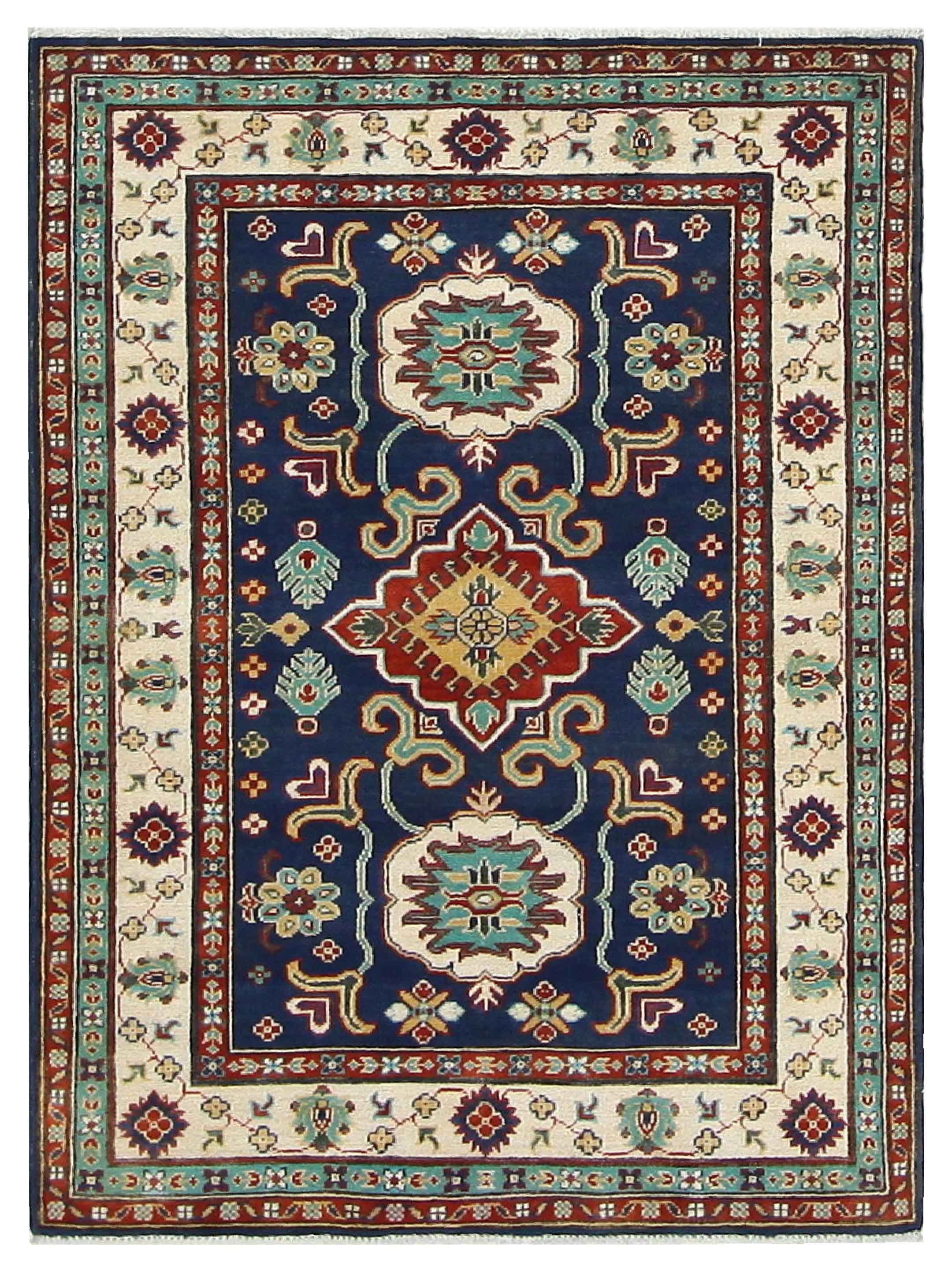 Kazak Hand Knotted Navy 4x6