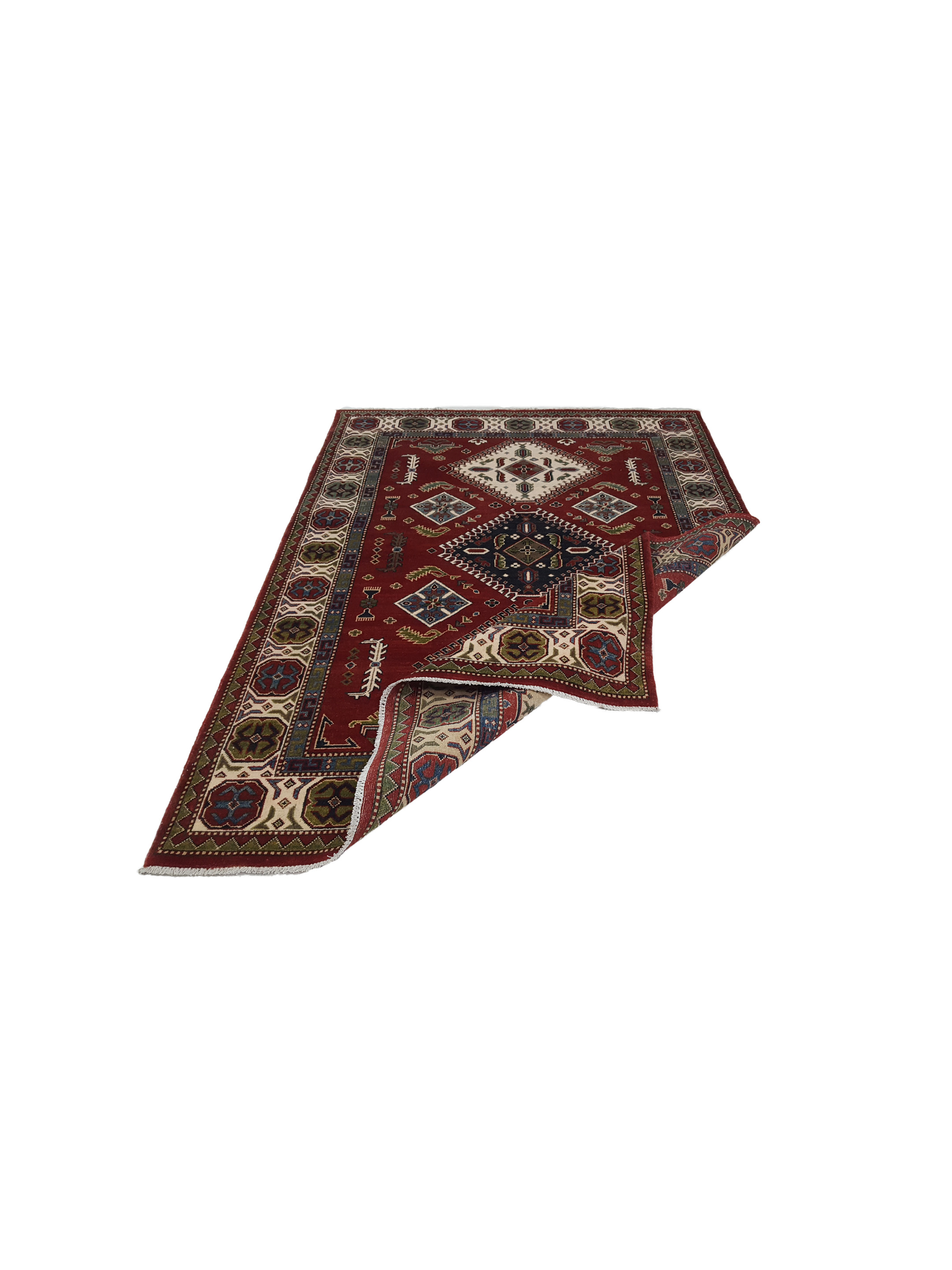 Kazak Hand Knotted Red 5x8 - Image 3 of 6