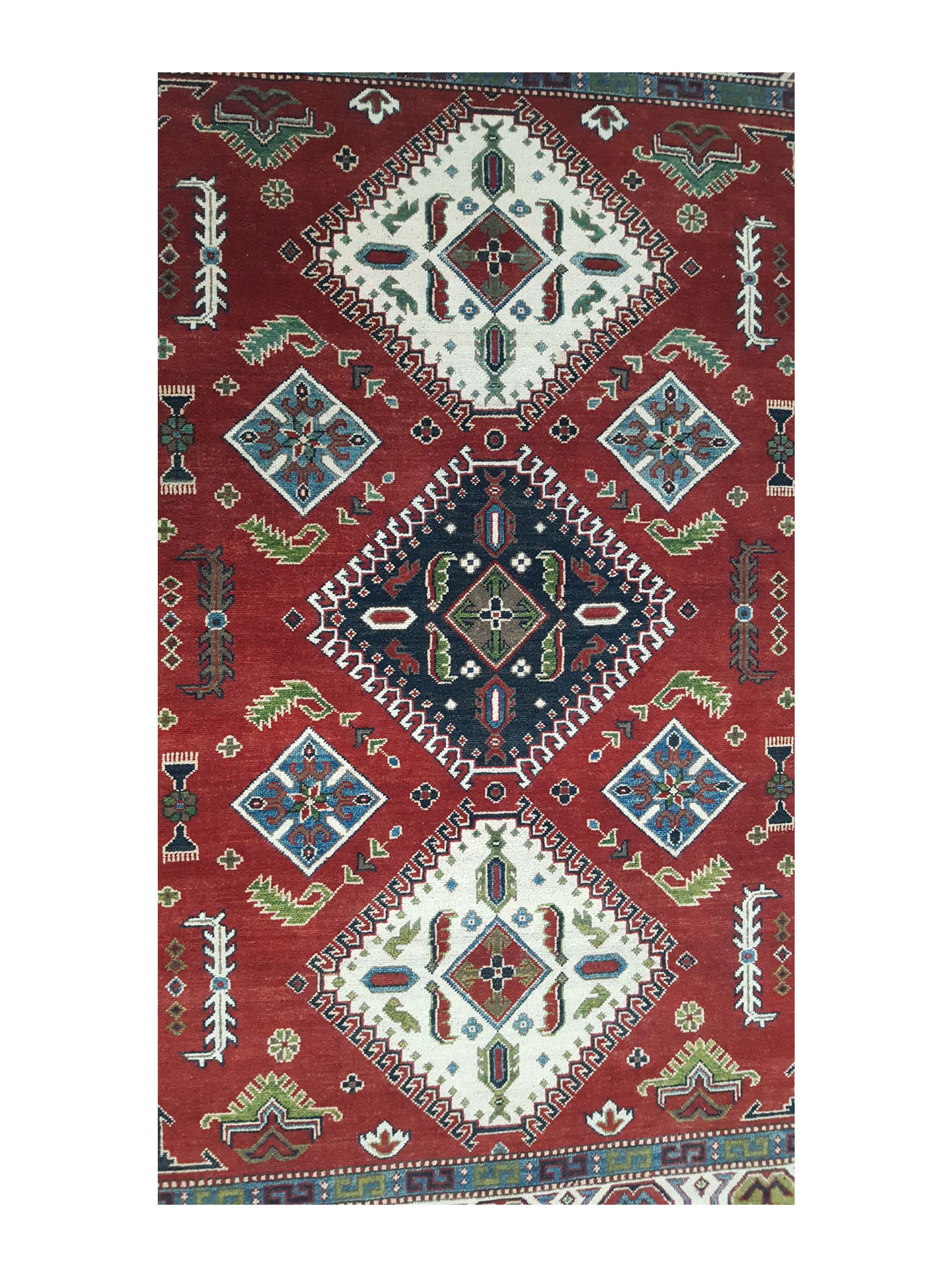 Kazak Hand Knotted Red 5x8 - Image 5 of 6