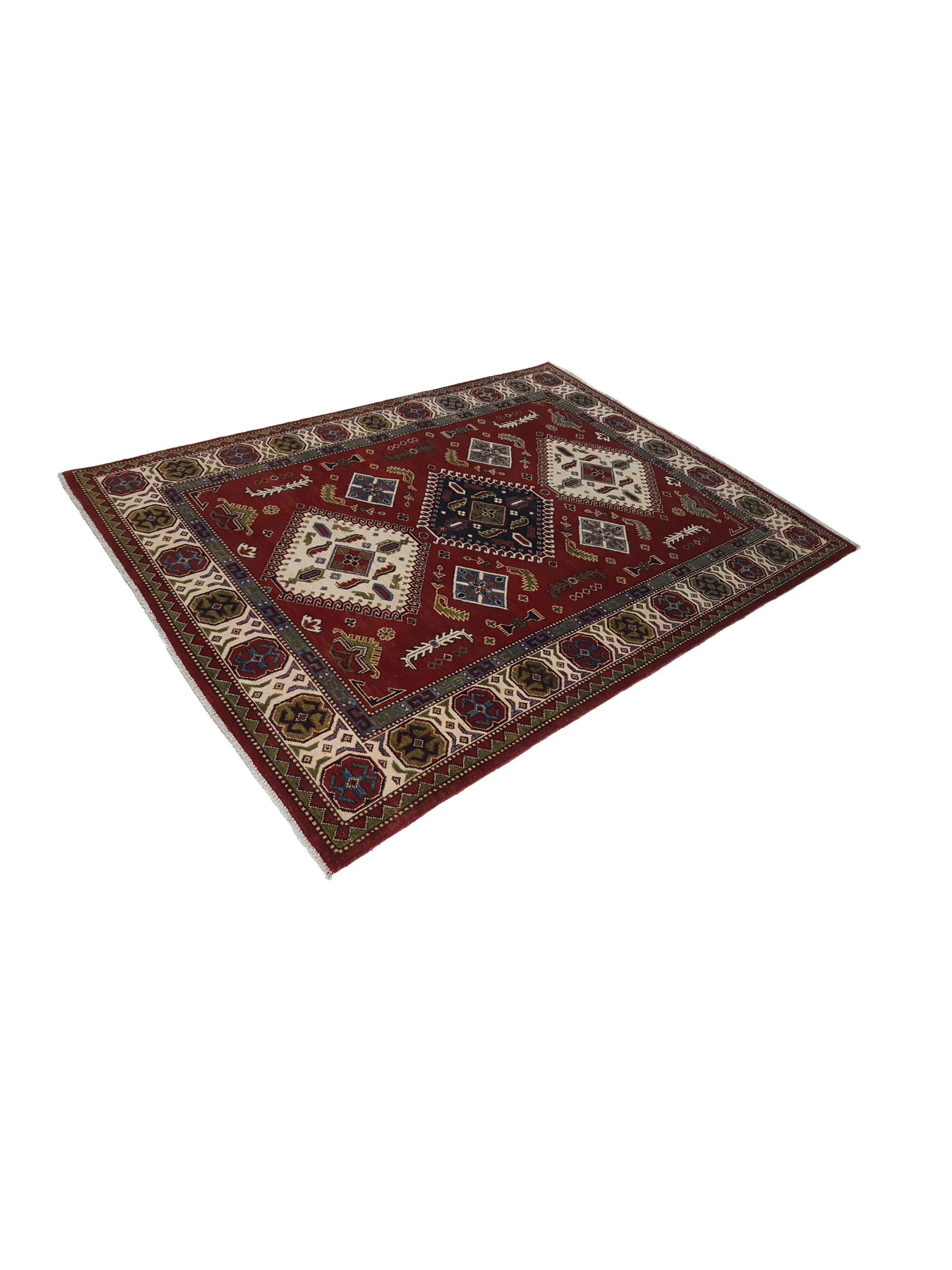 Kazak Hand Knotted Red 5x8 - Image 6 of 6