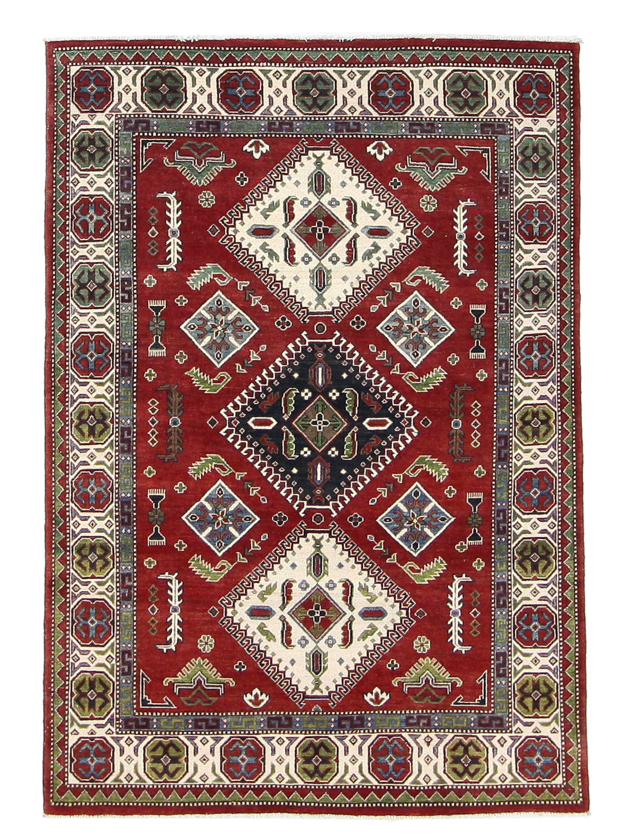 Kazak Hand Knotted Red 5x8