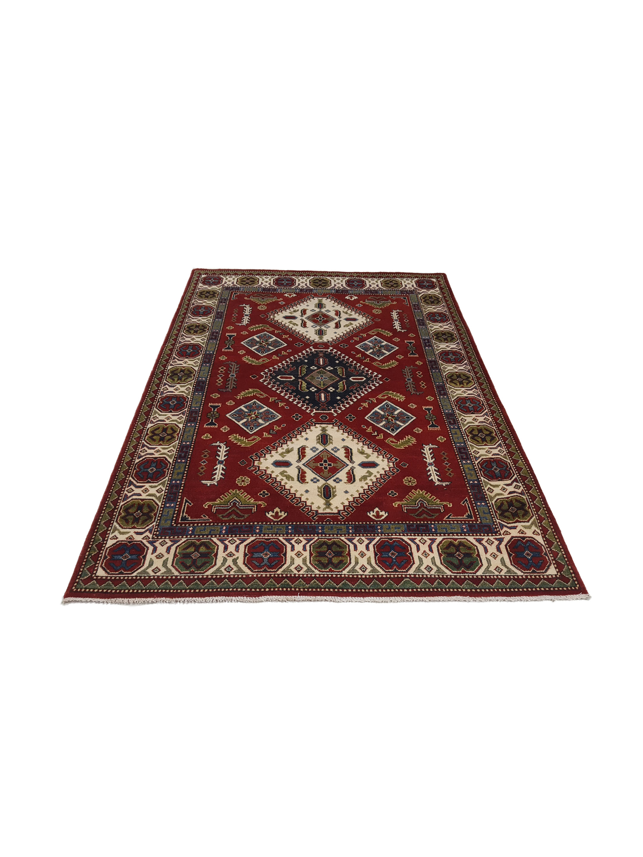 Kazak Hand Knotted Red 5x8 - Image 2 of 6