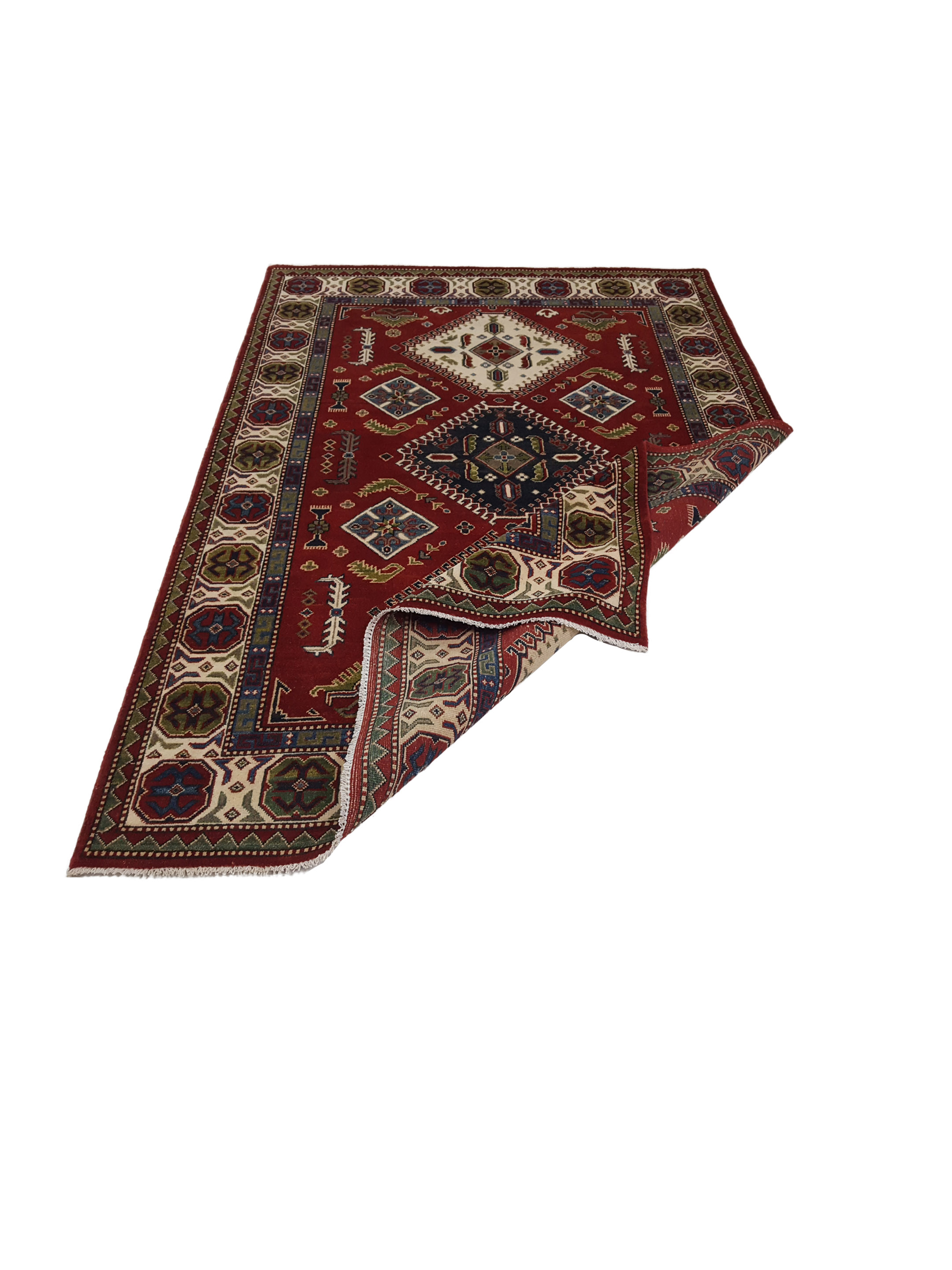 Kazak Hand Knotted Red 5x8 - Image 3 of 6
