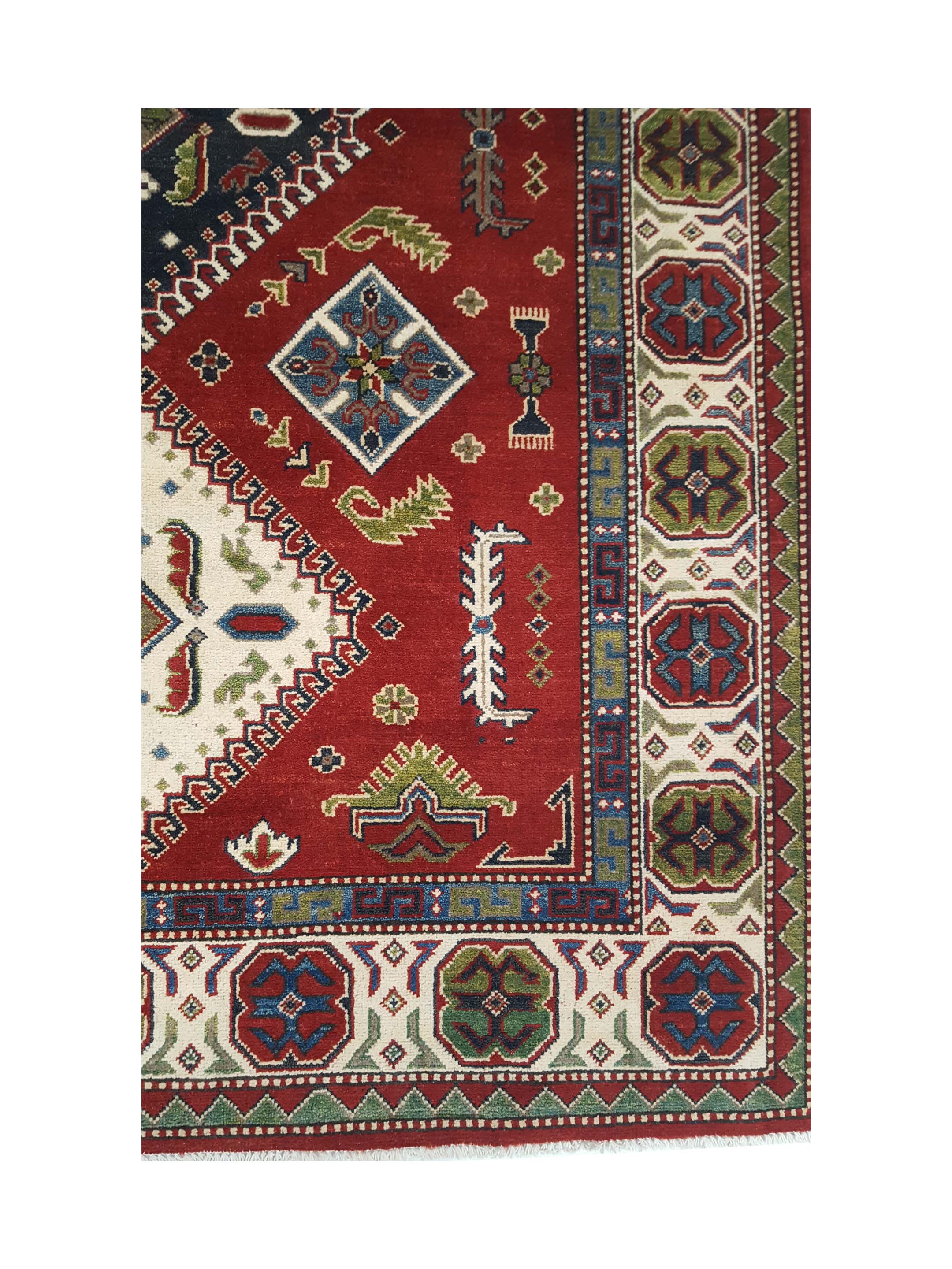 Kazak Hand Knotted Red 5x8 - Image 4 of 6