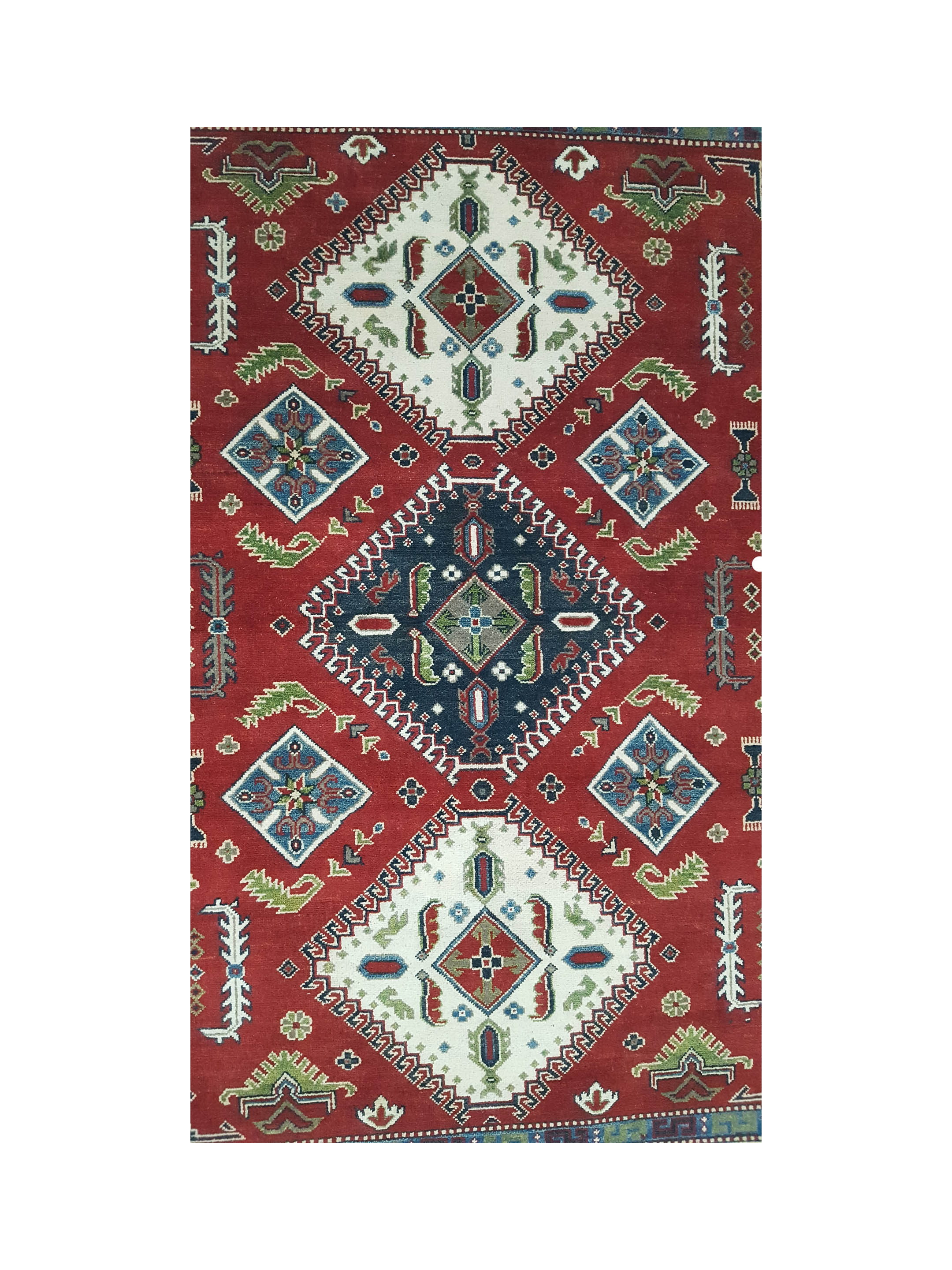 Kazak Hand Knotted Red 5x8 - Image 5 of 6