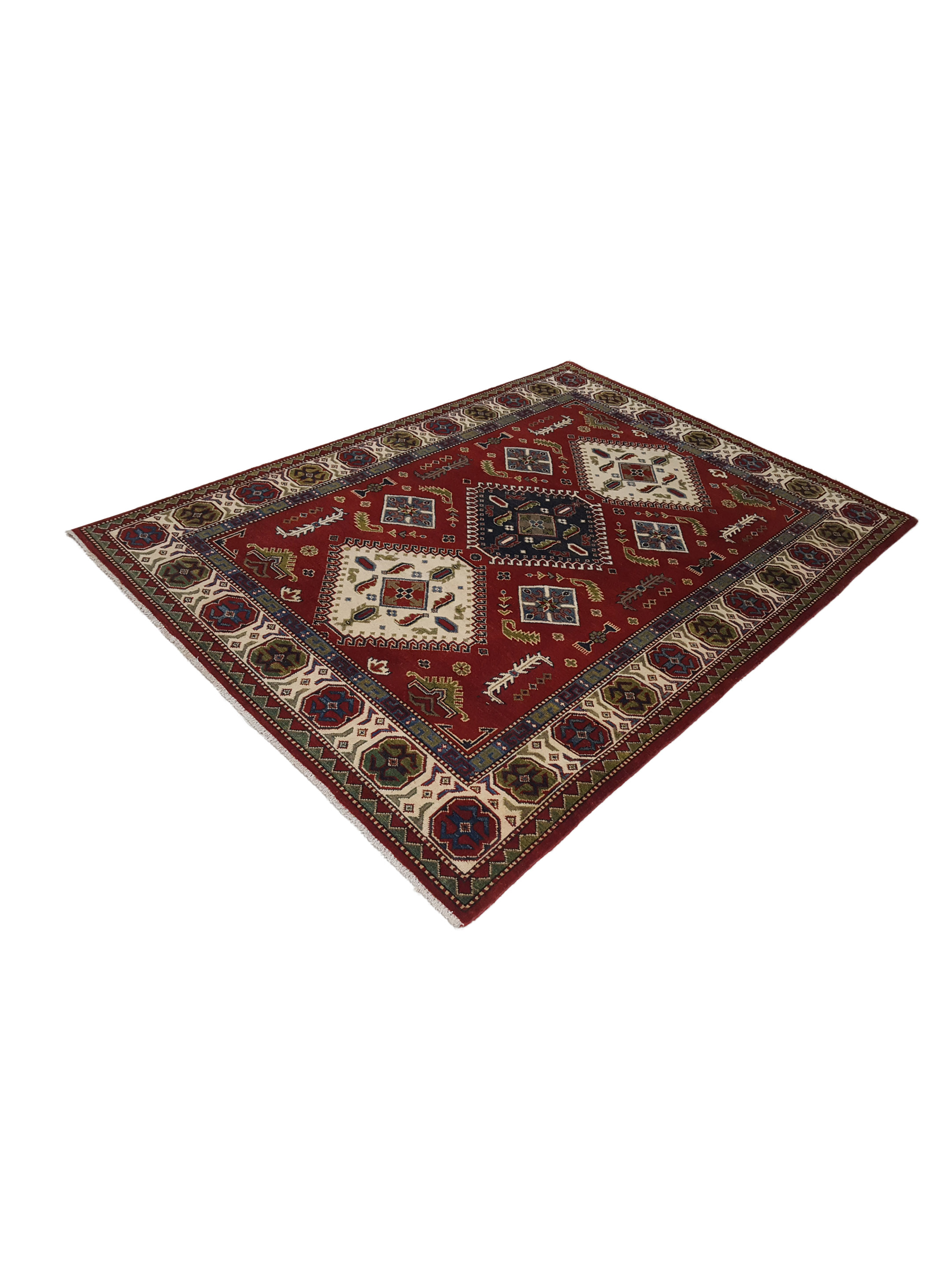 Kazak Hand Knotted Red 5x8 - Image 6 of 6