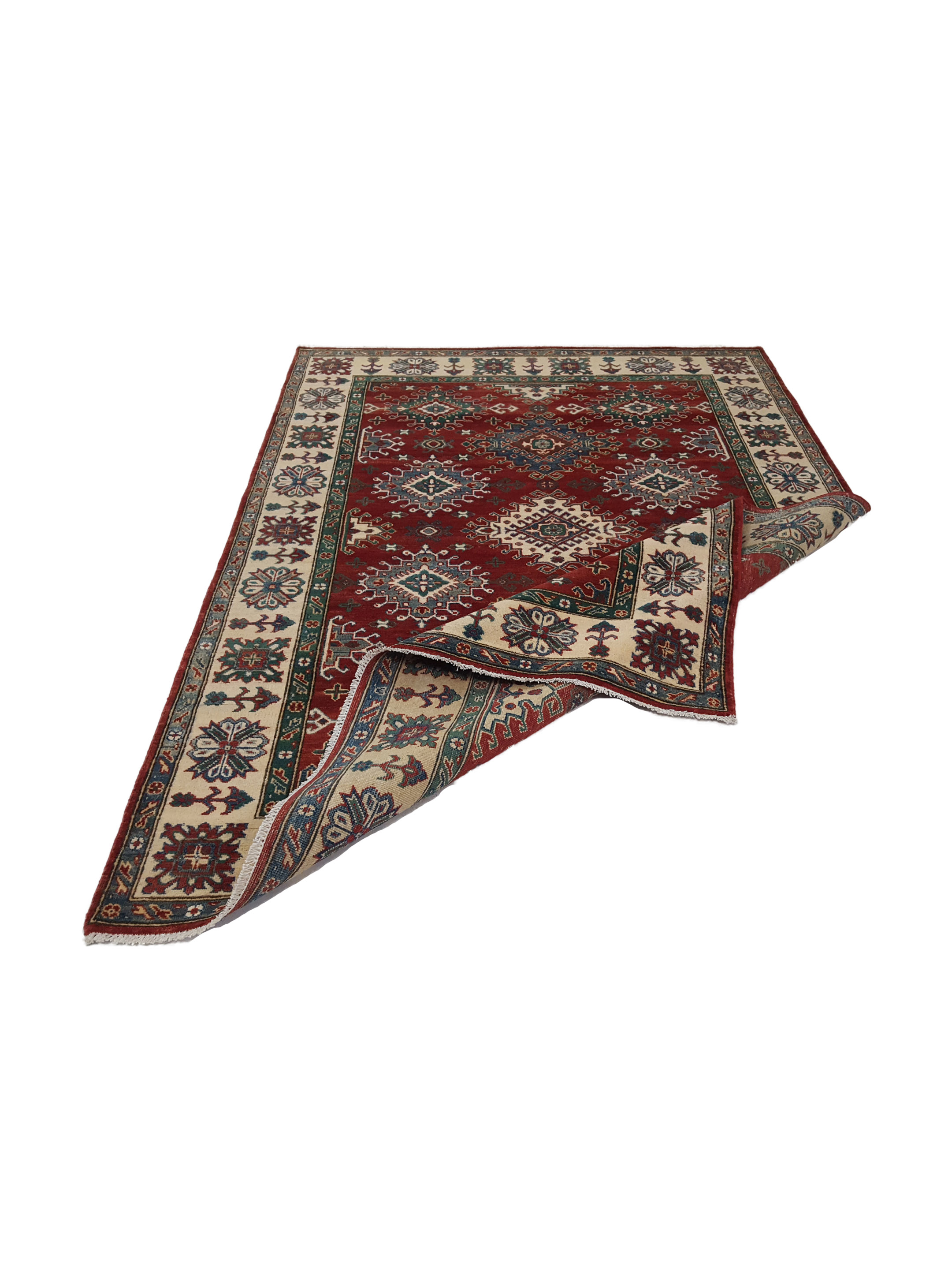 Kazak Hand Knotted Red 5x8 - Image 3 of 6