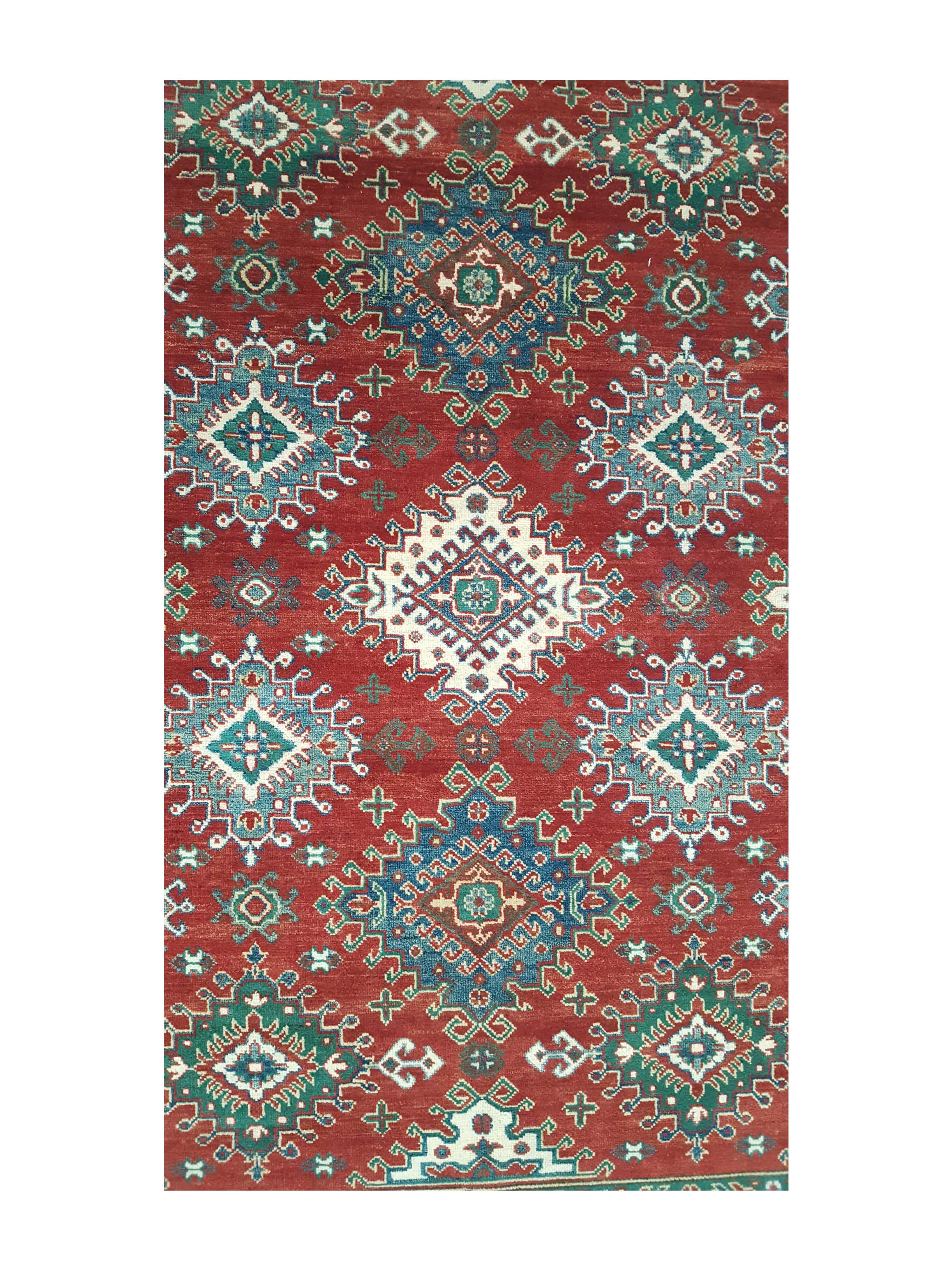 Kazak Hand Knotted Red 5x8 - Image 5 of 6