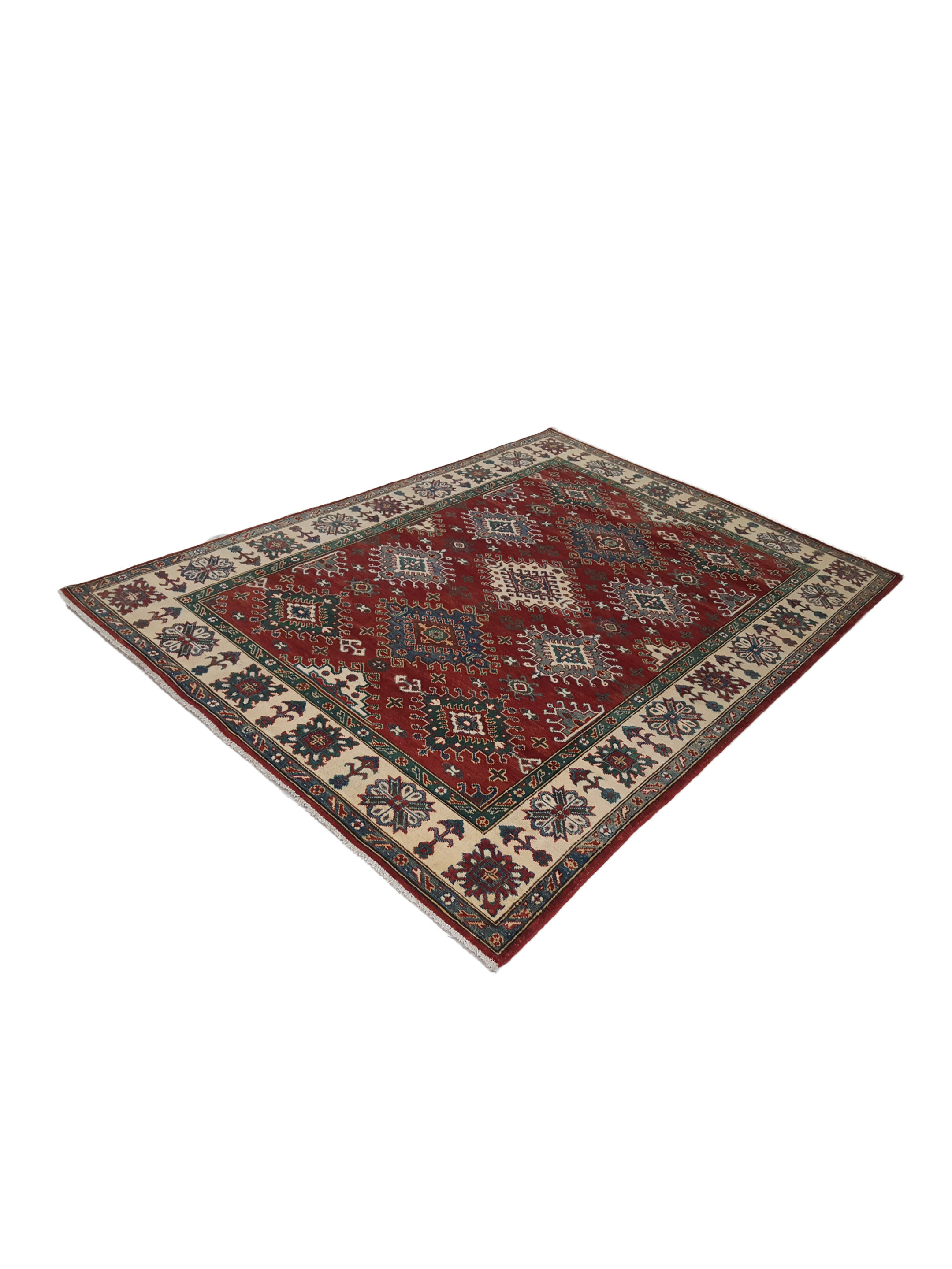 Kazak Hand Knotted Red 5x8 - Image 6 of 6