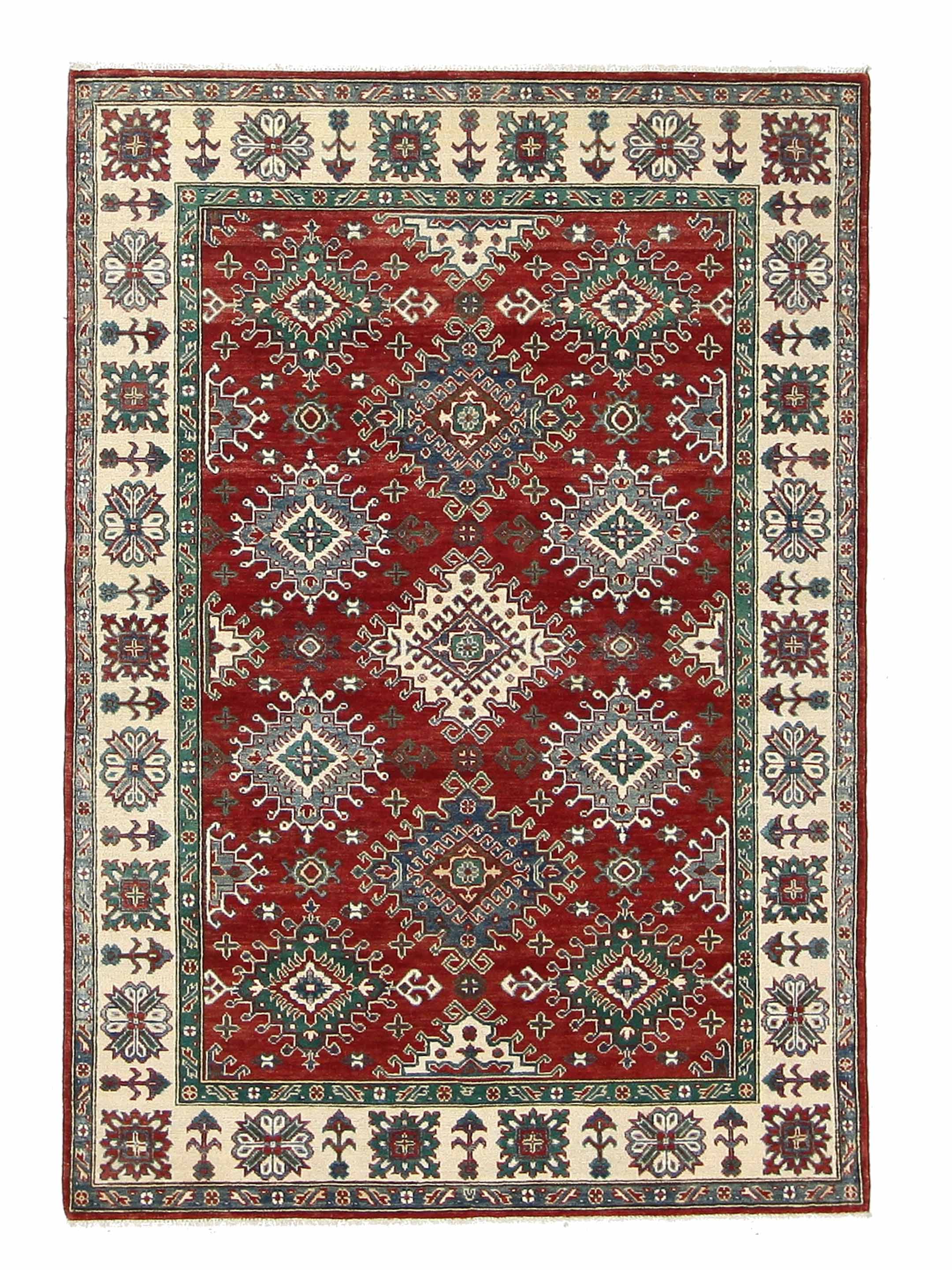 Kazak Hand Knotted Red 5x8