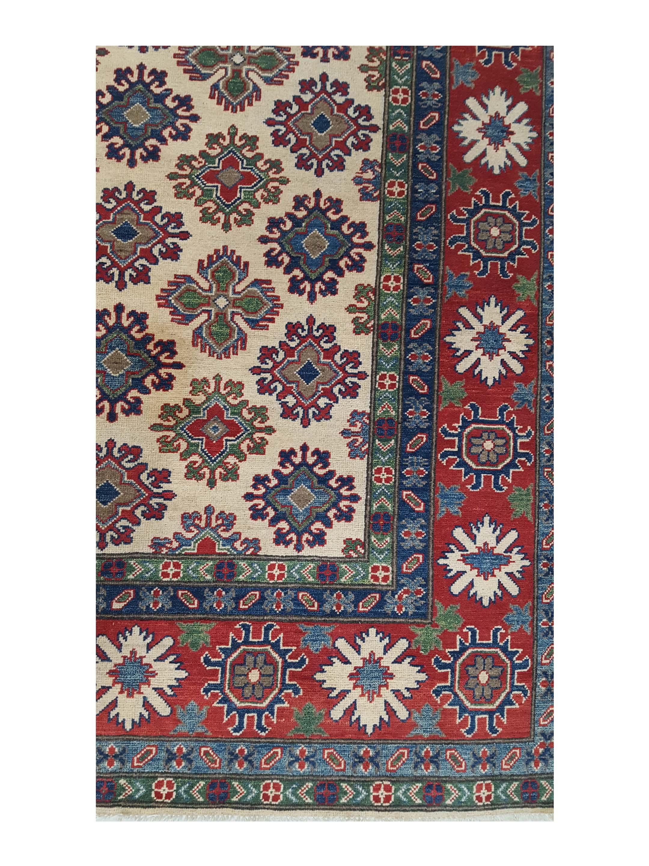 Kazak Hand Knotted Ivory 8x10 - Image 4 of 6
