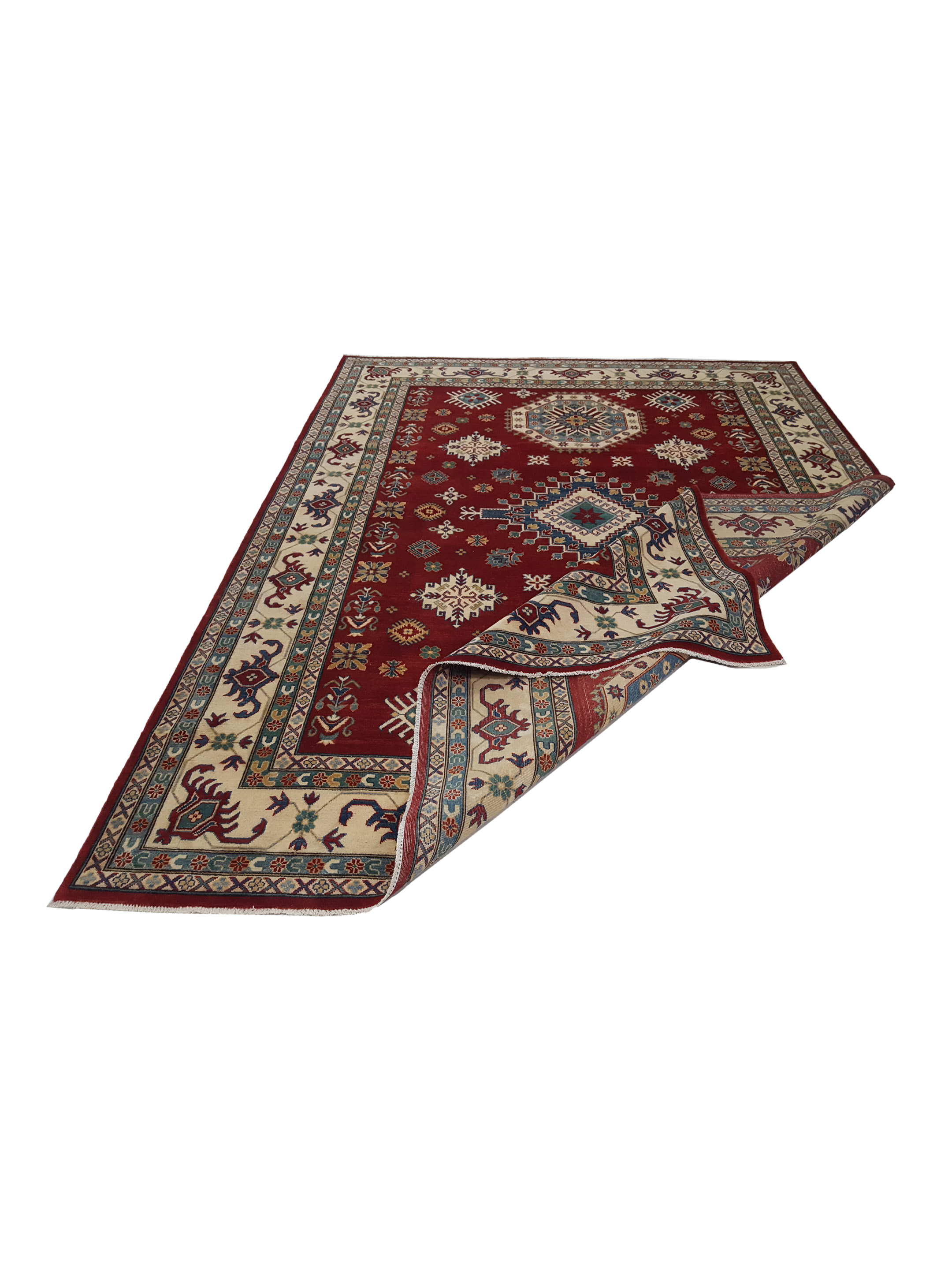 Kazak Hand Knotted Red 9x12 - Image 3 of 6