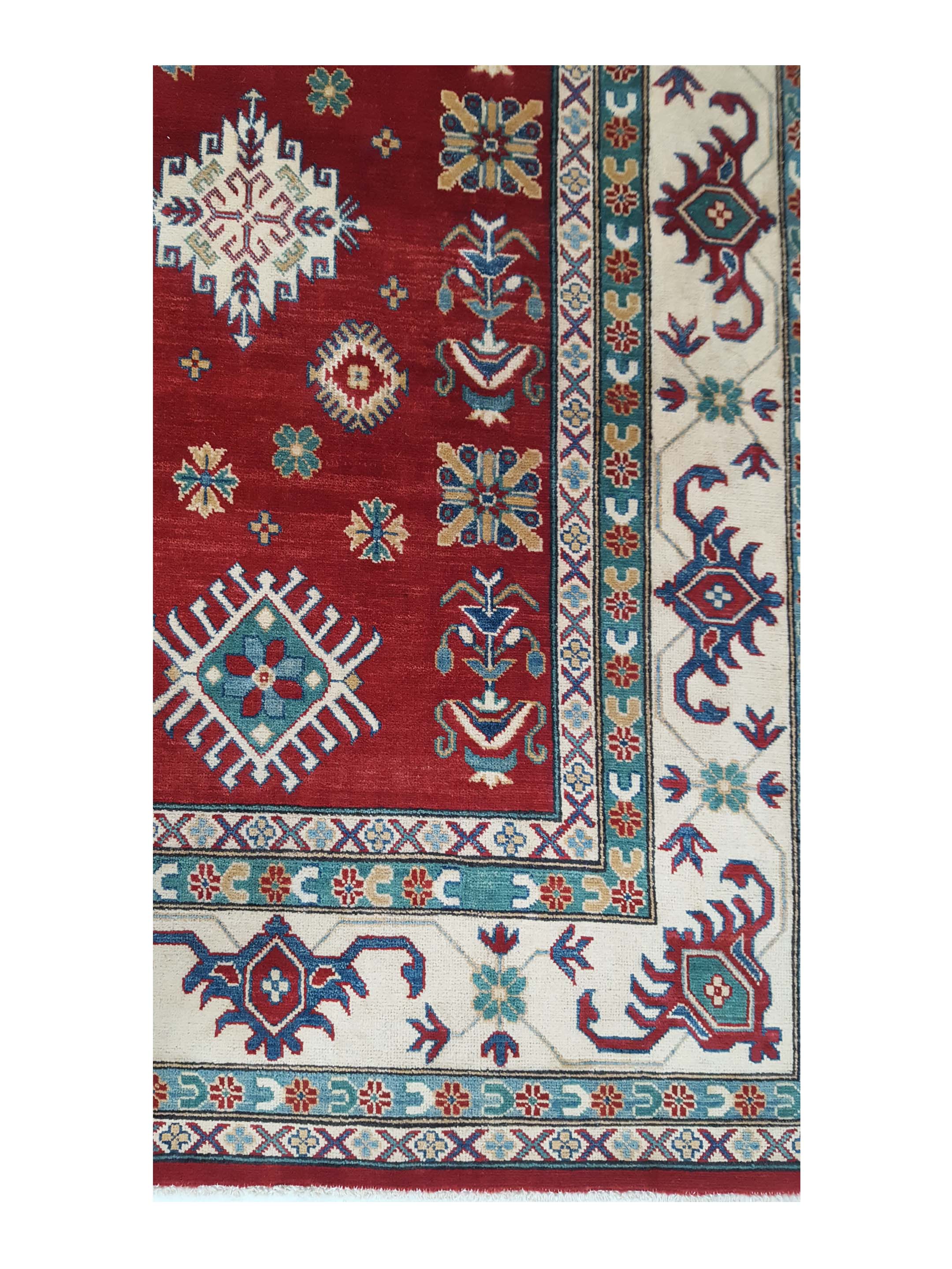 Kazak Hand Knotted Red 9x12 - Image 4 of 6