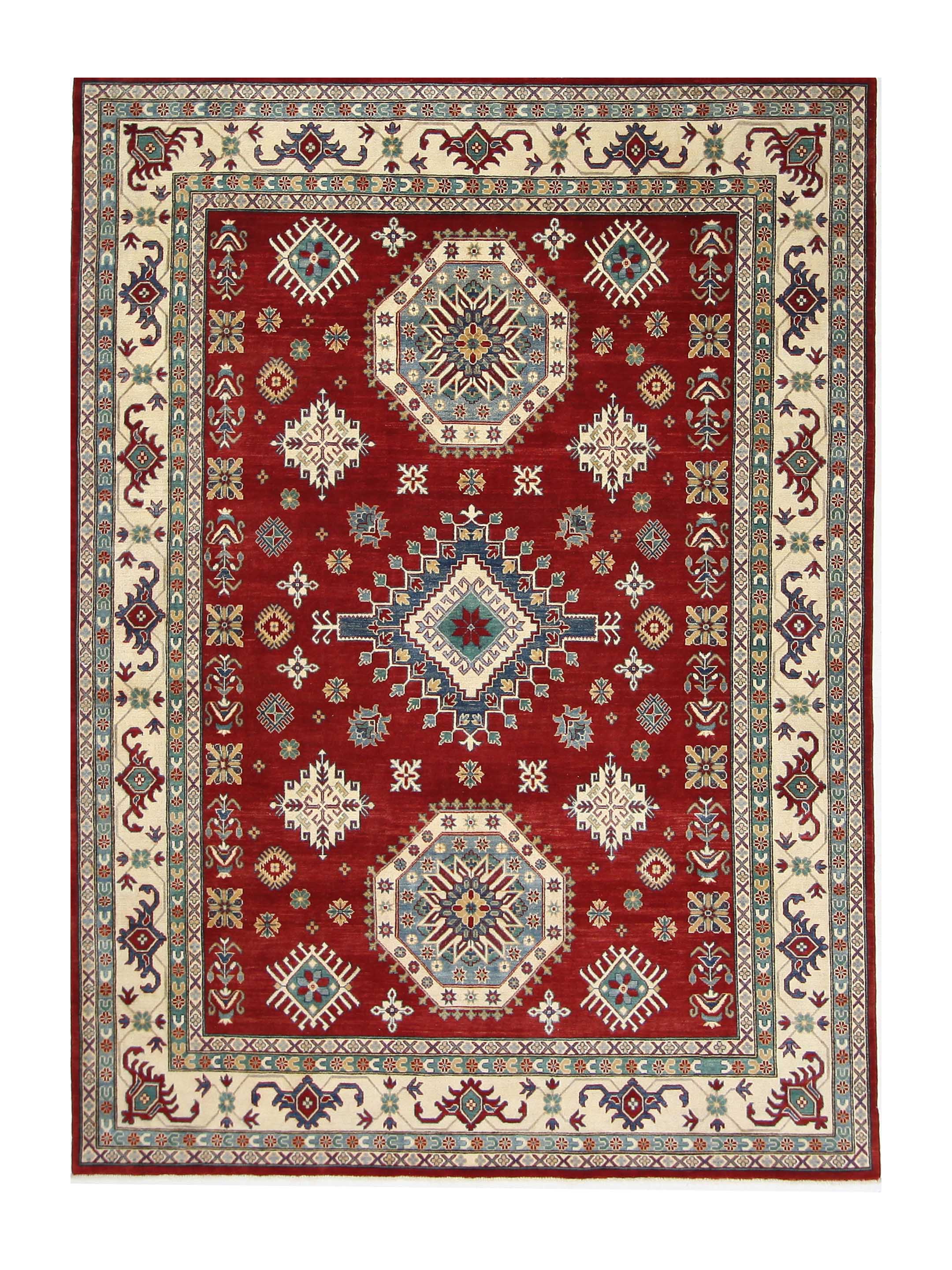 Kazak Hand Knotted Red 9x12