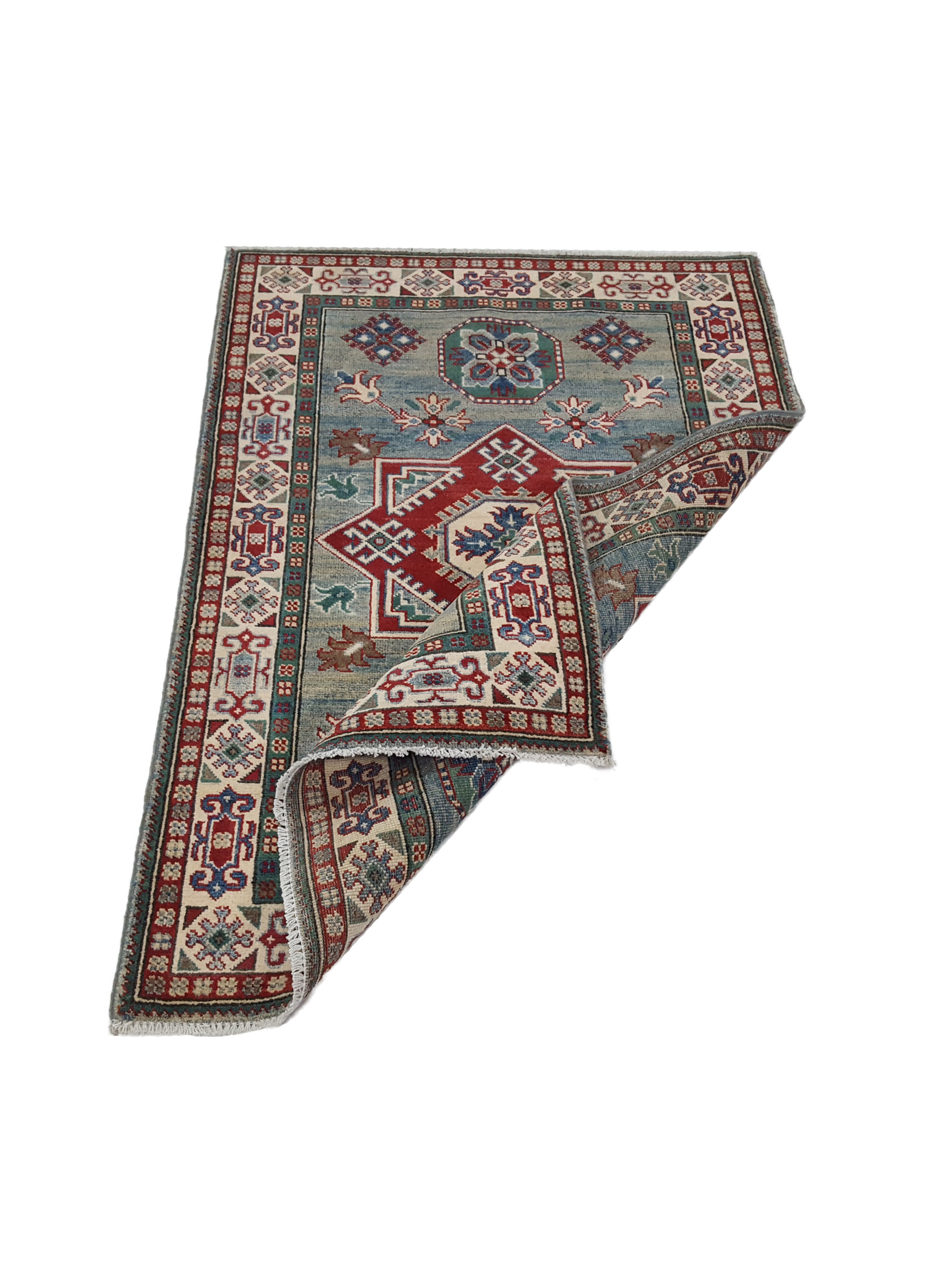 Kazak Hand Knotted Green 3x5 - Image 3 of 5