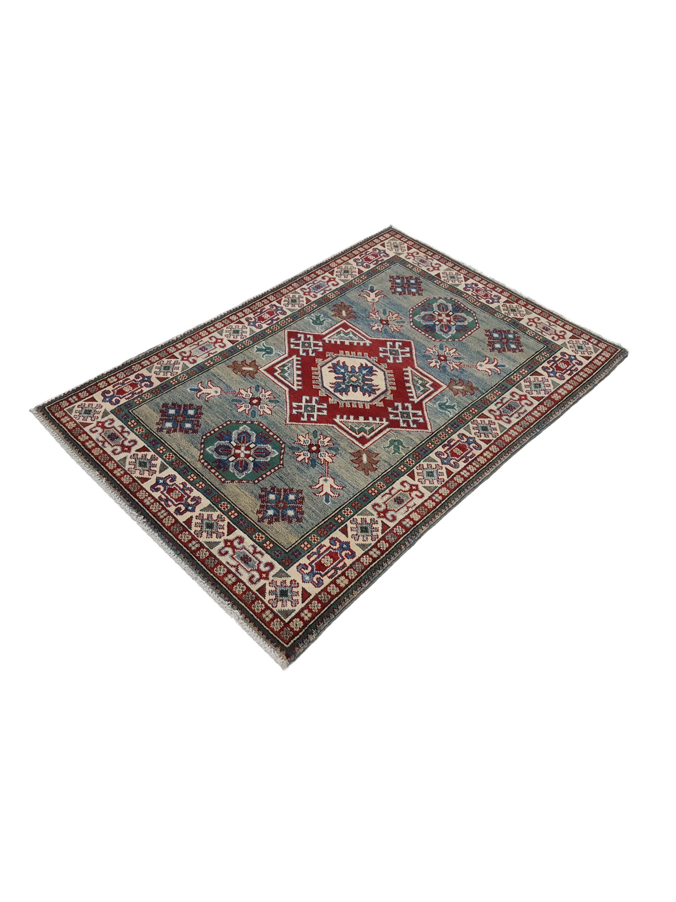 Kazak Hand Knotted Green 3x5 - Image 5 of 5