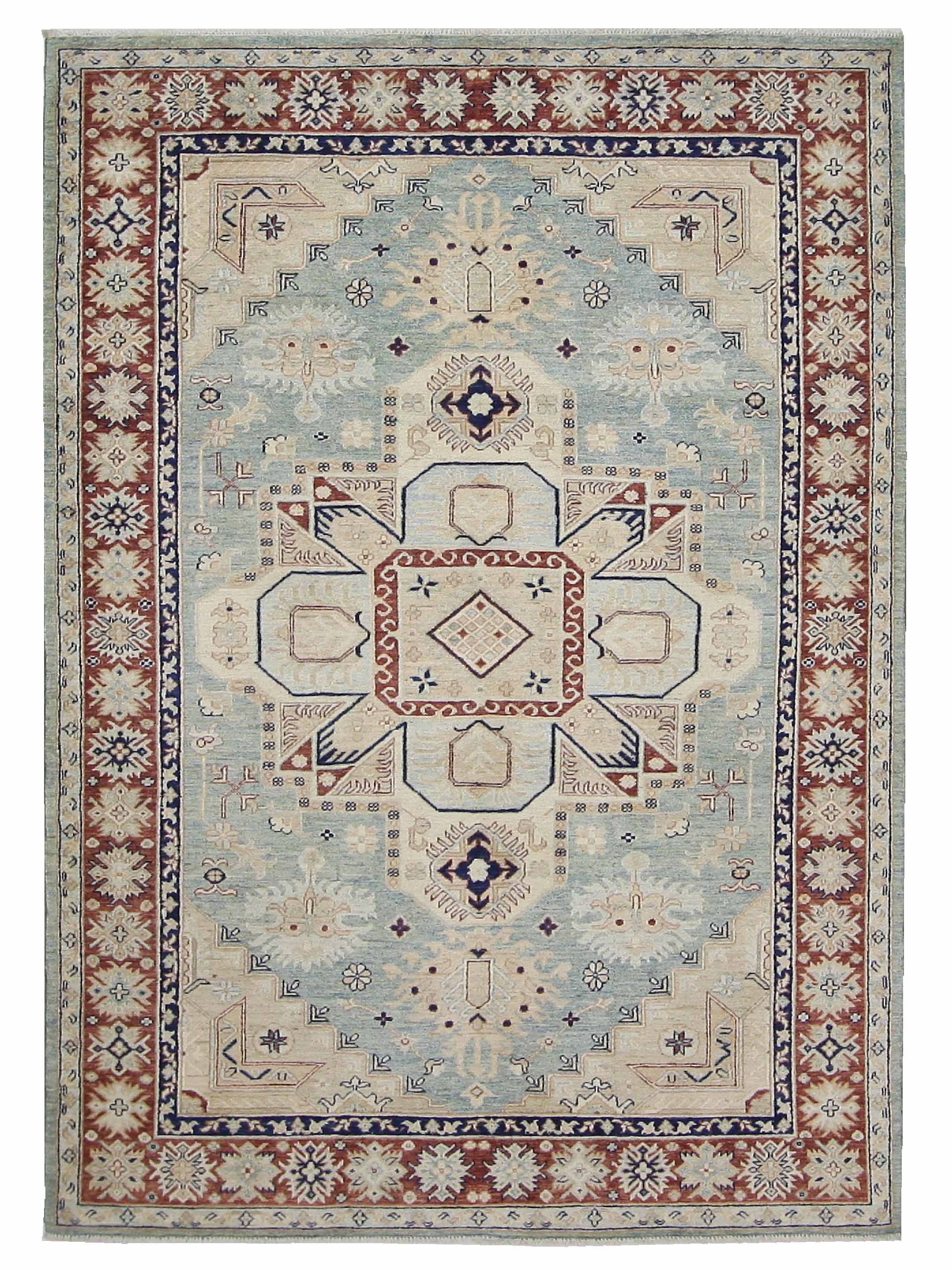 Ziegler Hand Knotted Jade Blue 6x9