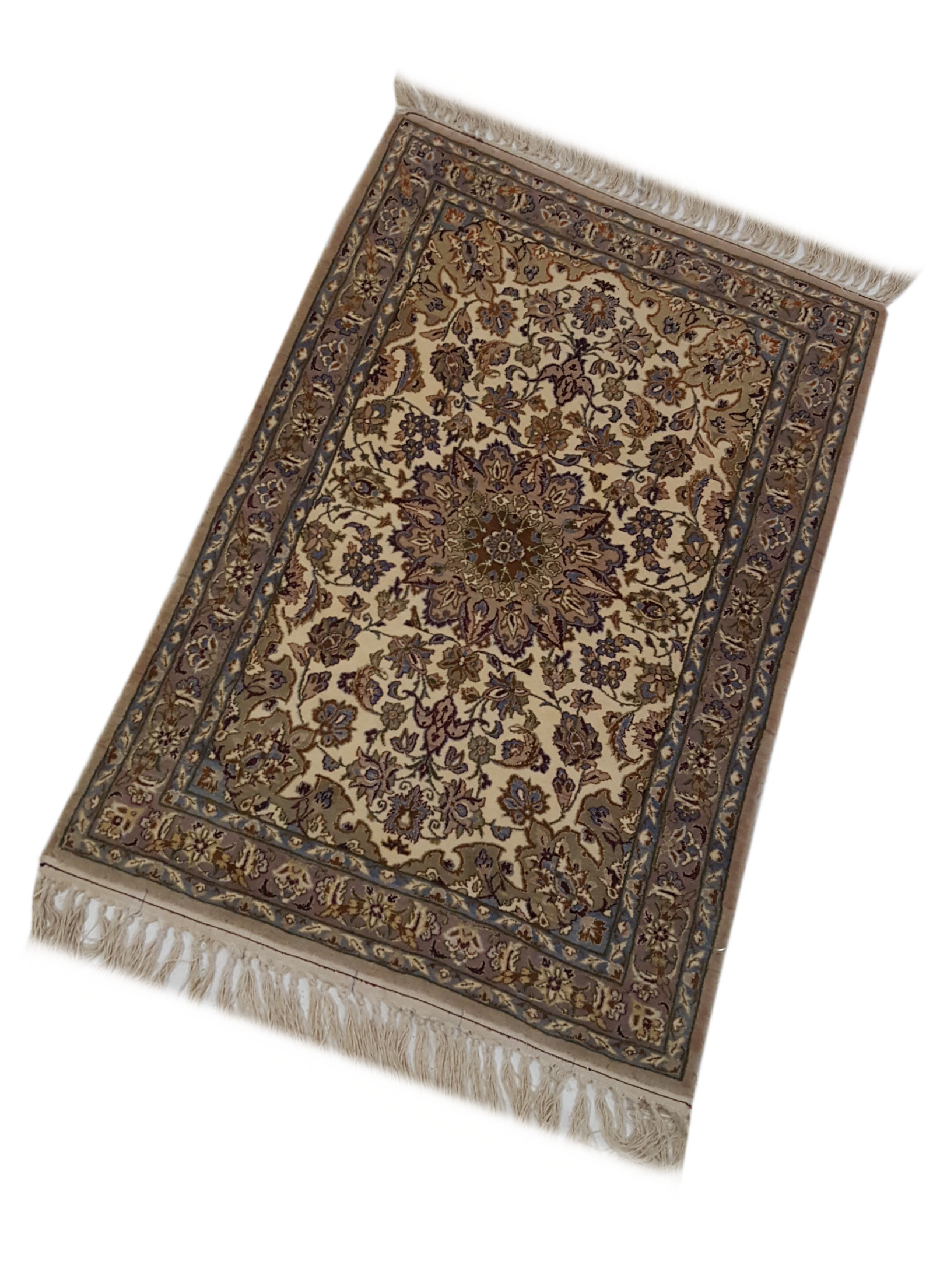Antique Esfahan Ivory 2x3 - Image 3 of 4