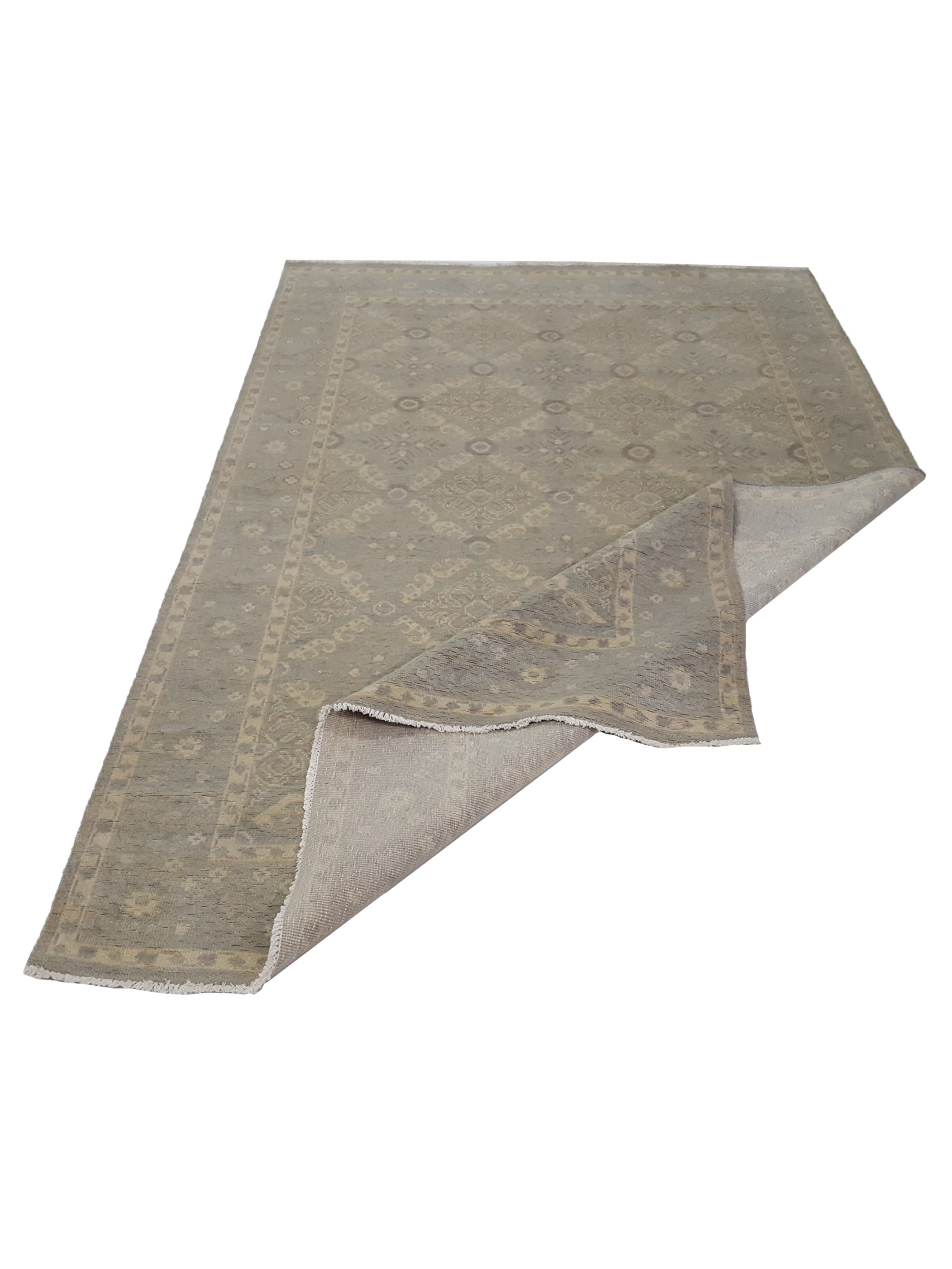 Khotan-In Hand Knotted Grey Blue 6x9 - Image 3 of 6