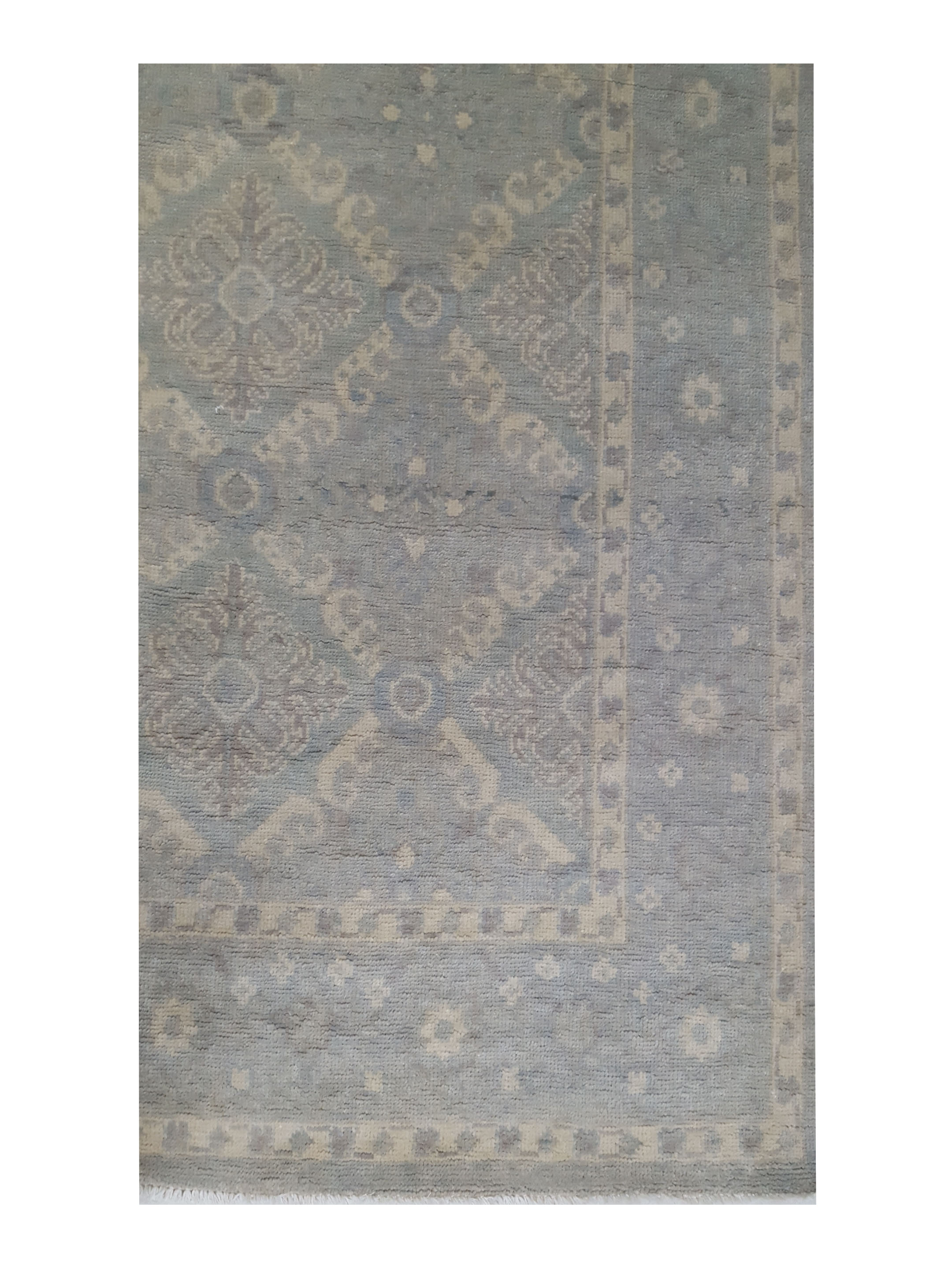 Khotan-In Hand Knotted Grey Blue 6x9 - Image 4 of 6