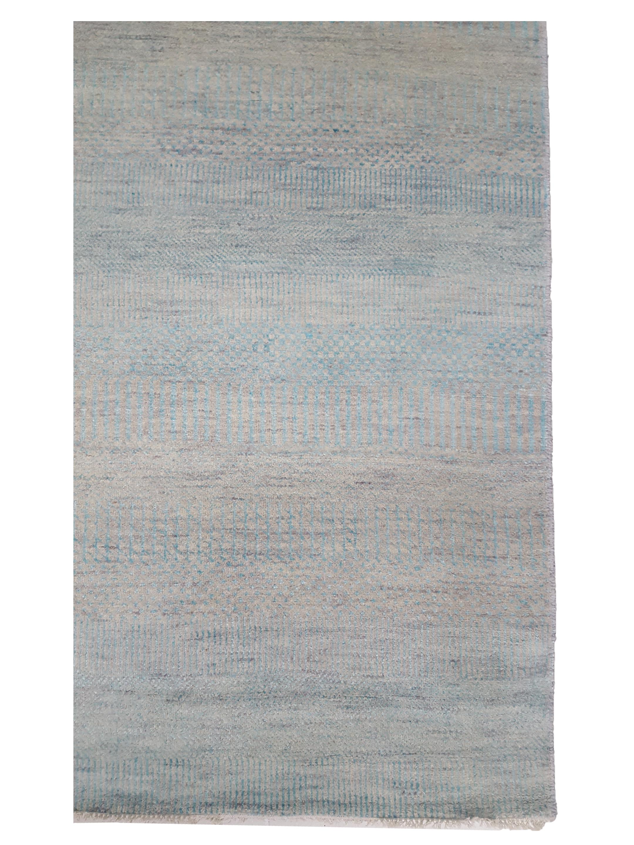 Touch Hand Knotted Aqua Blue 10x14 - Image 4 of 6