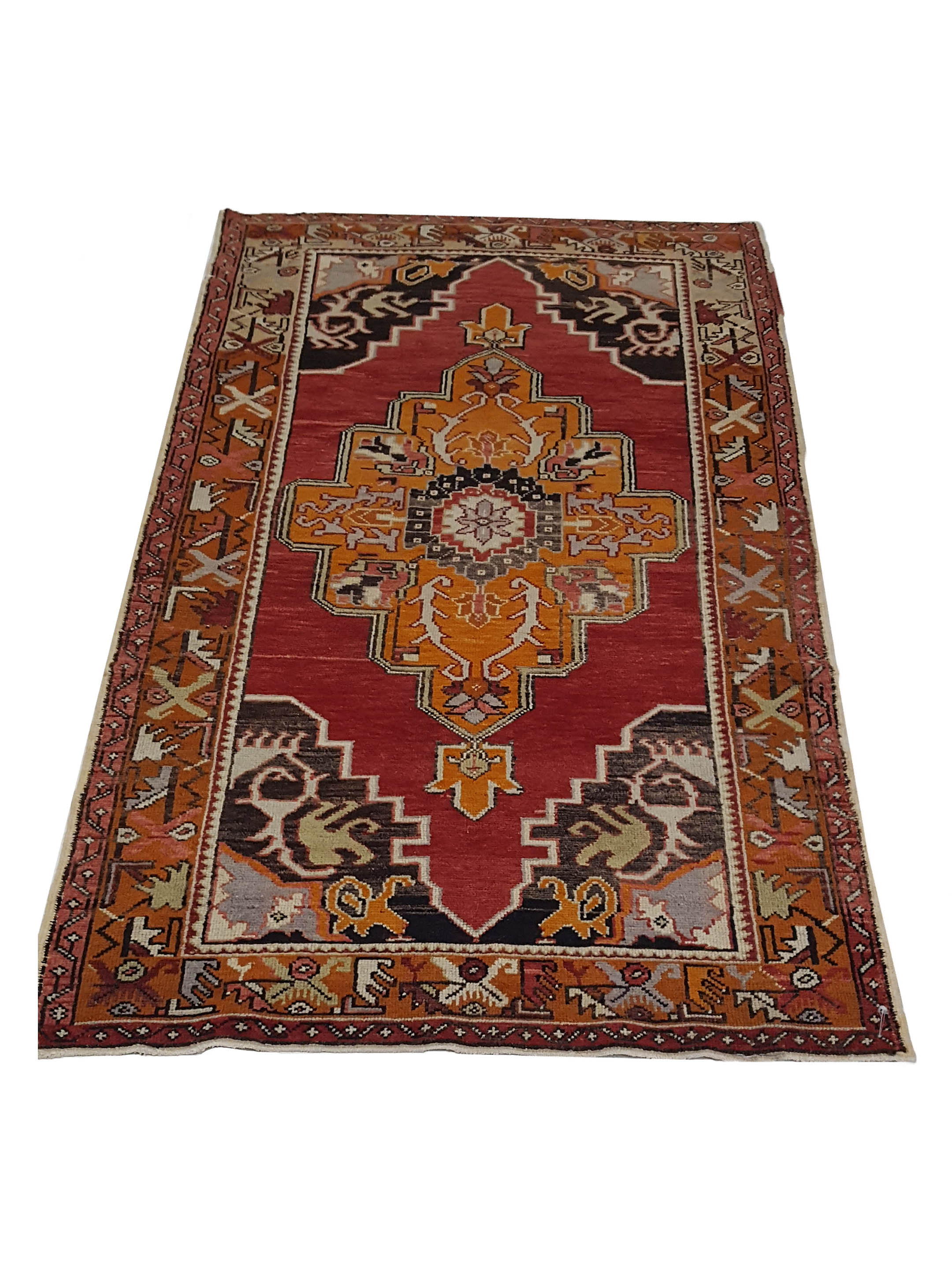 Anatolian Hand Knotted Orange 4x7 - Image 2 of 5