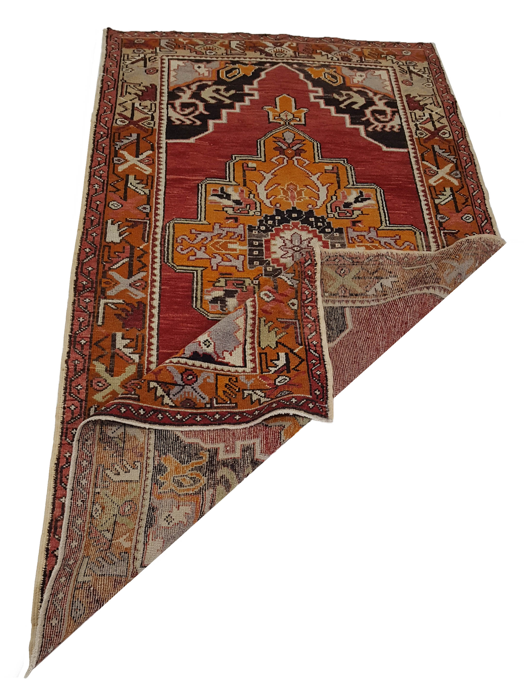 Anatolian Hand Knotted Orange 4x7 - Image 3 of 5