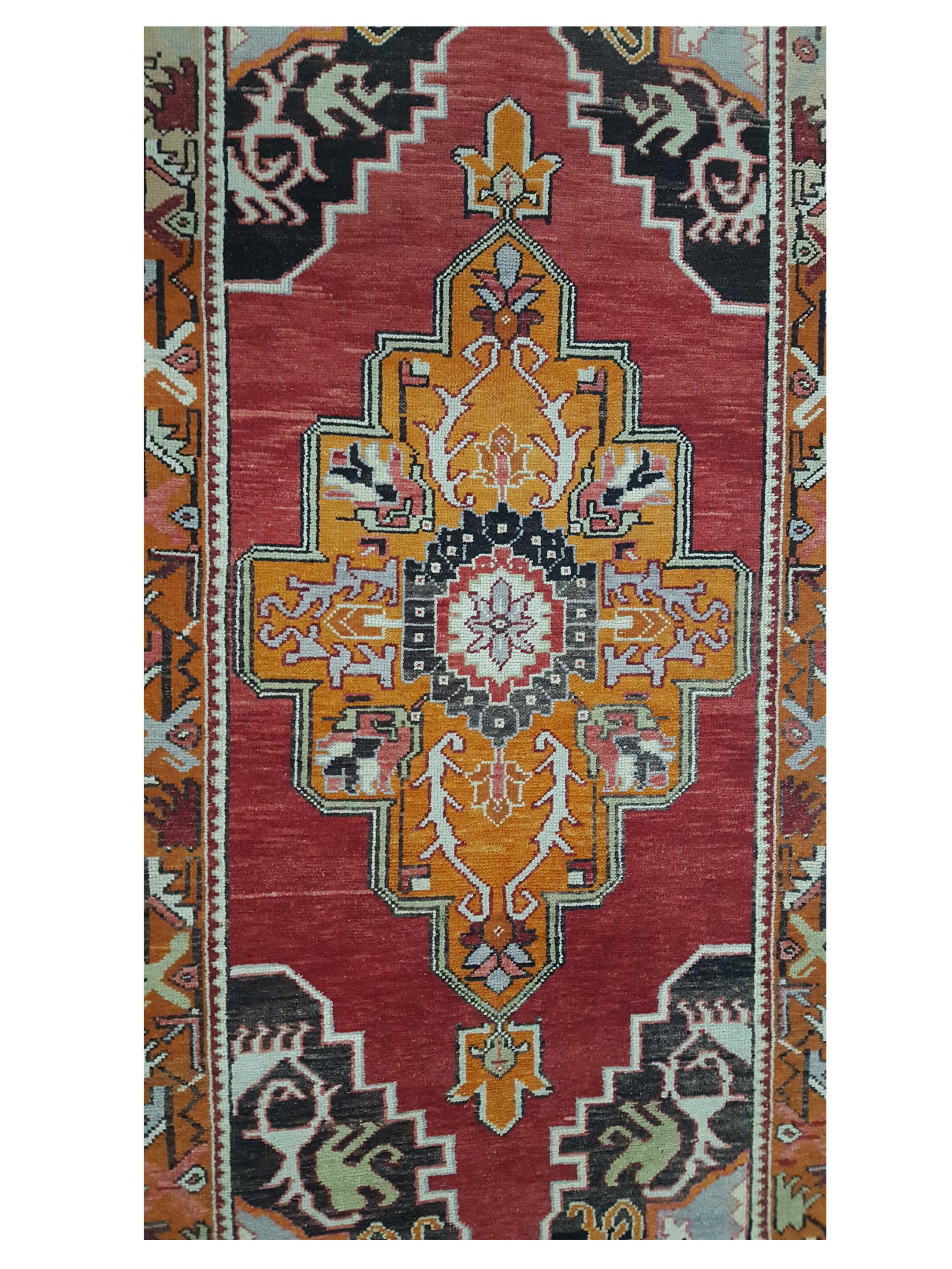 Anatolian Hand Knotted Orange 4x7 - Image 5 of 5