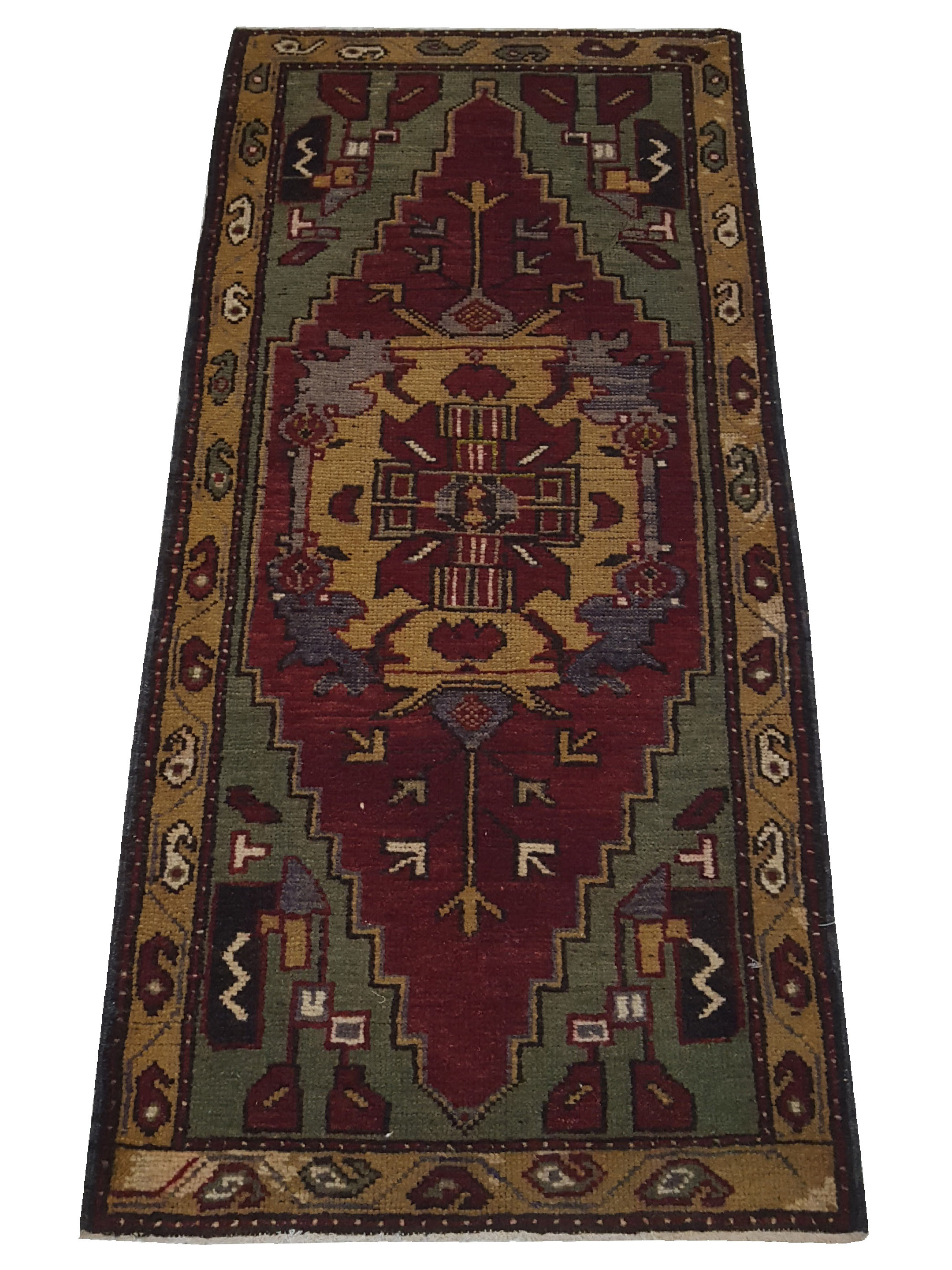 Anatolian Hand Knotted Burgundy 2x4 - Image 2 of 4