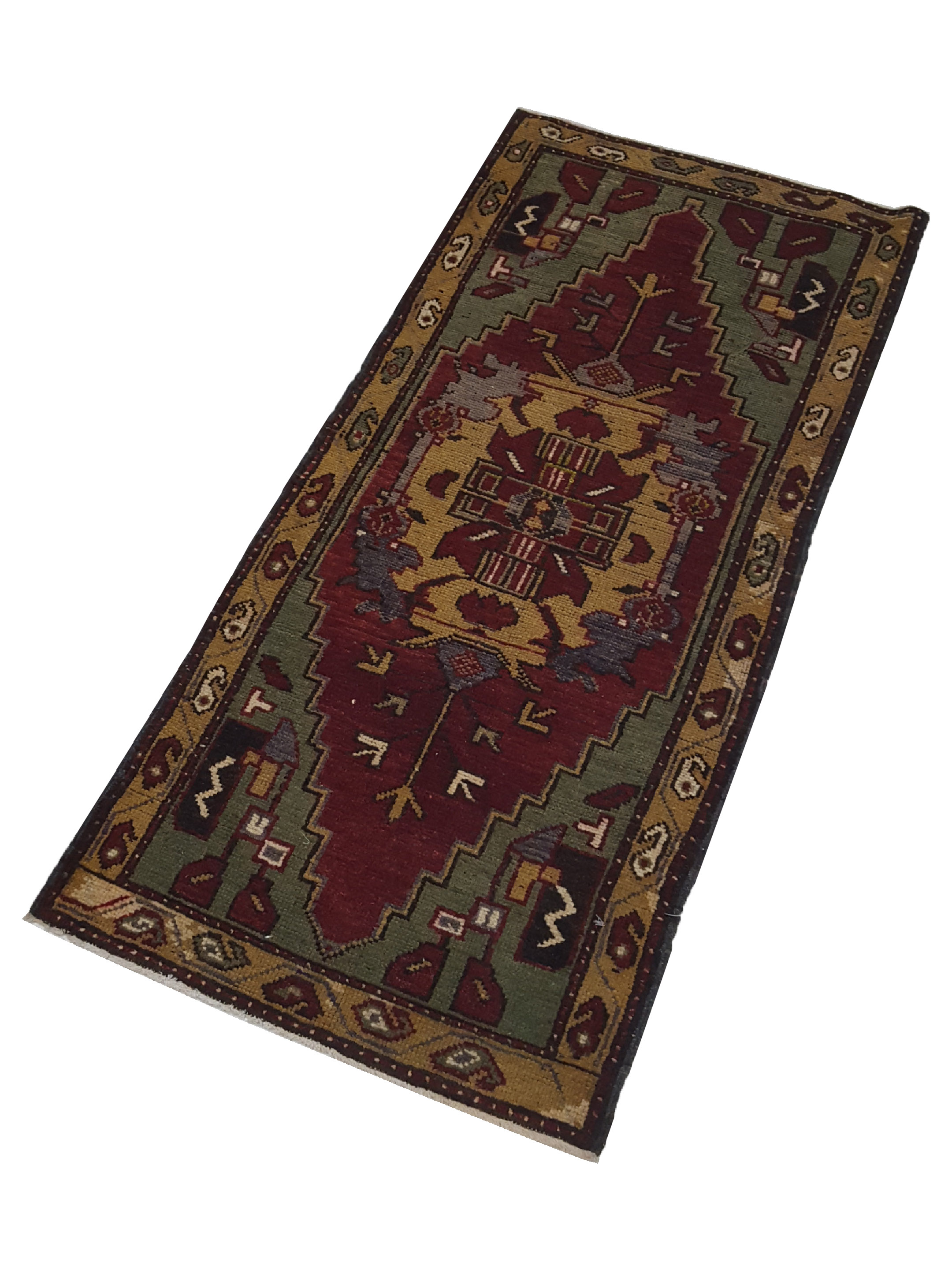 Anatolian Hand Knotted Burgundy 2x4 - Image 3 of 4
