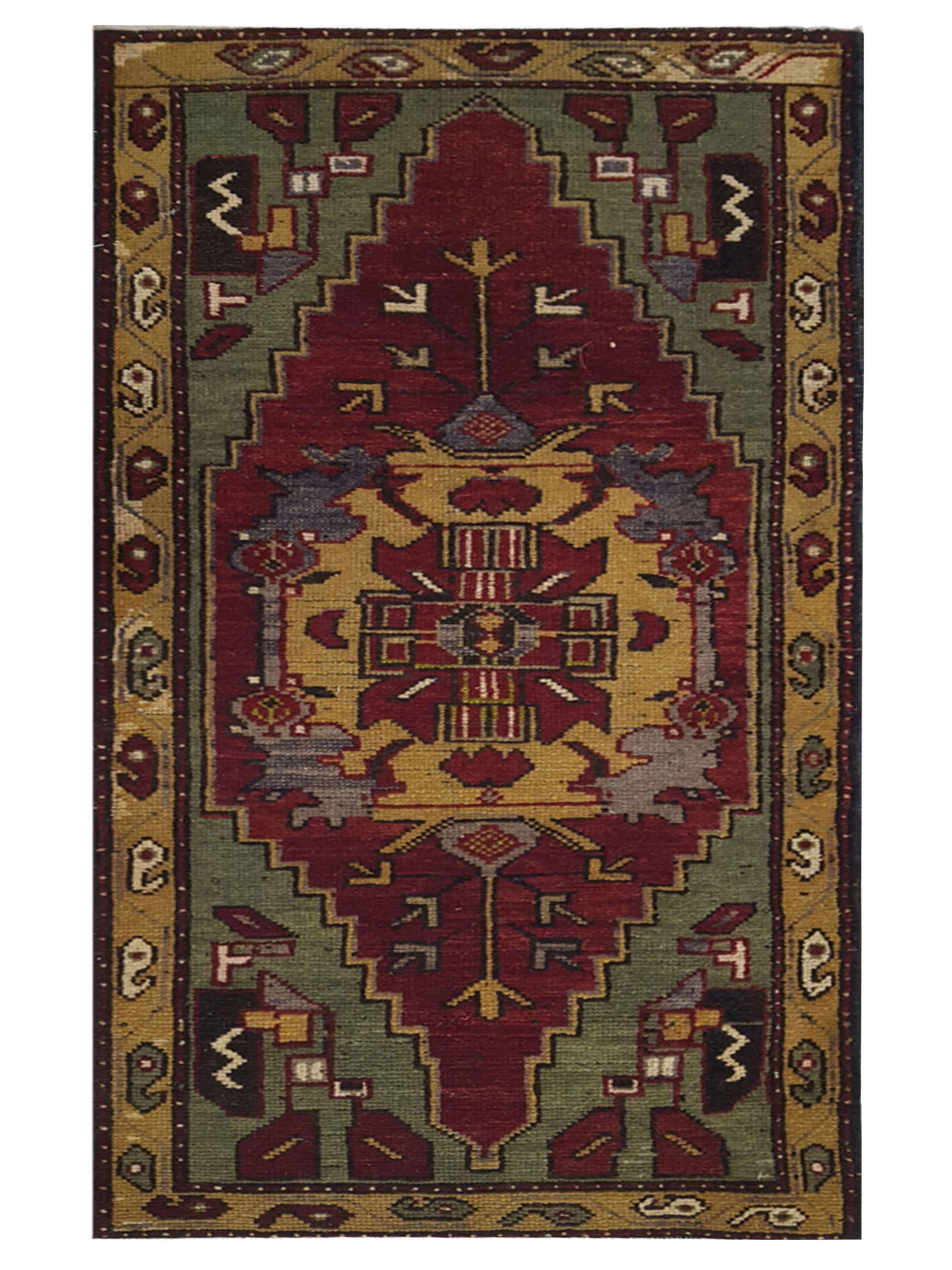 Anatolian Hand Knotted Burgundy 2x4