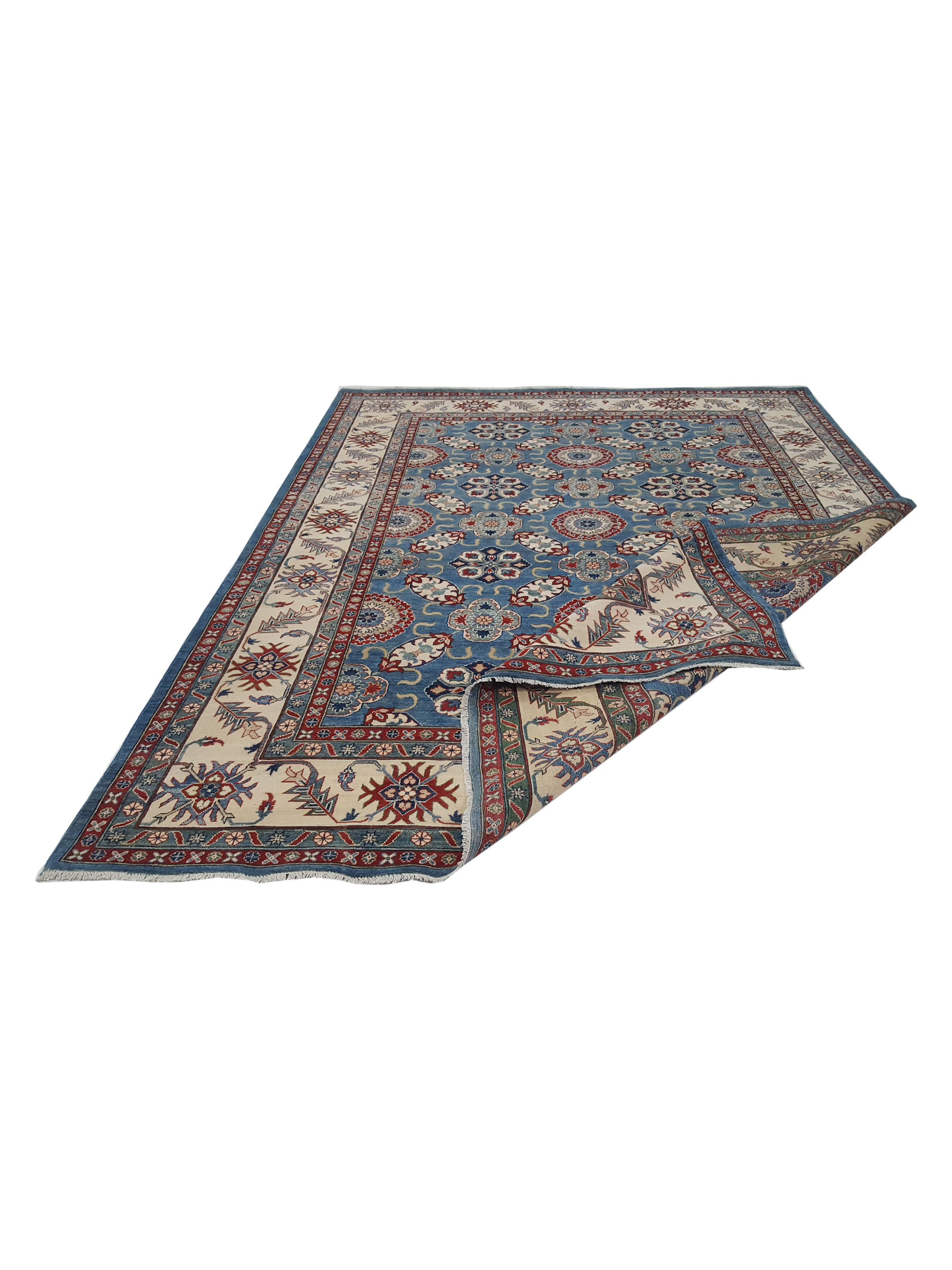Kazak Hand Knotted Lt.Blue 9x12 - Image 3 of 6