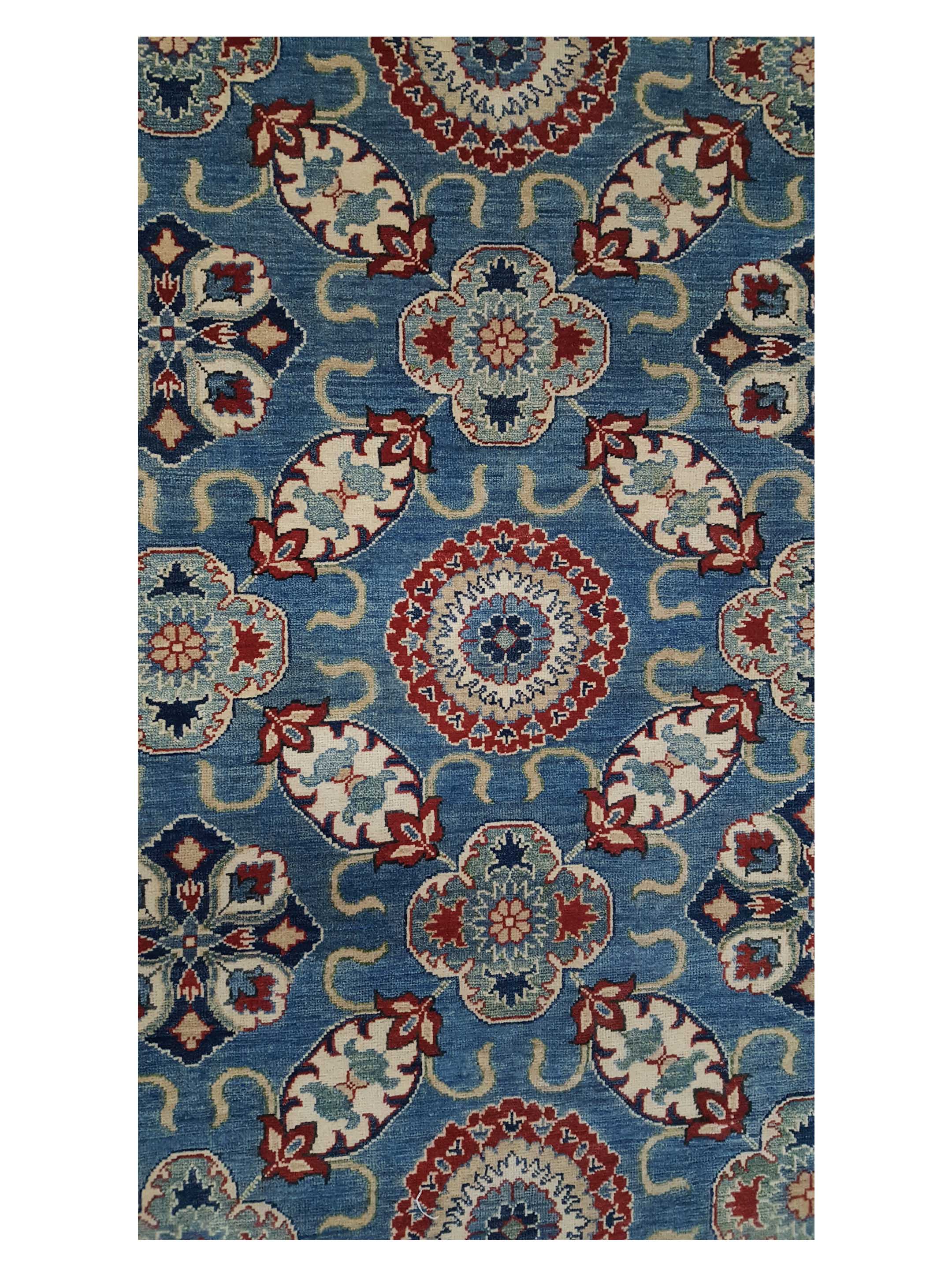 Kazak Hand Knotted Lt.Blue 9x12 - Image 5 of 6