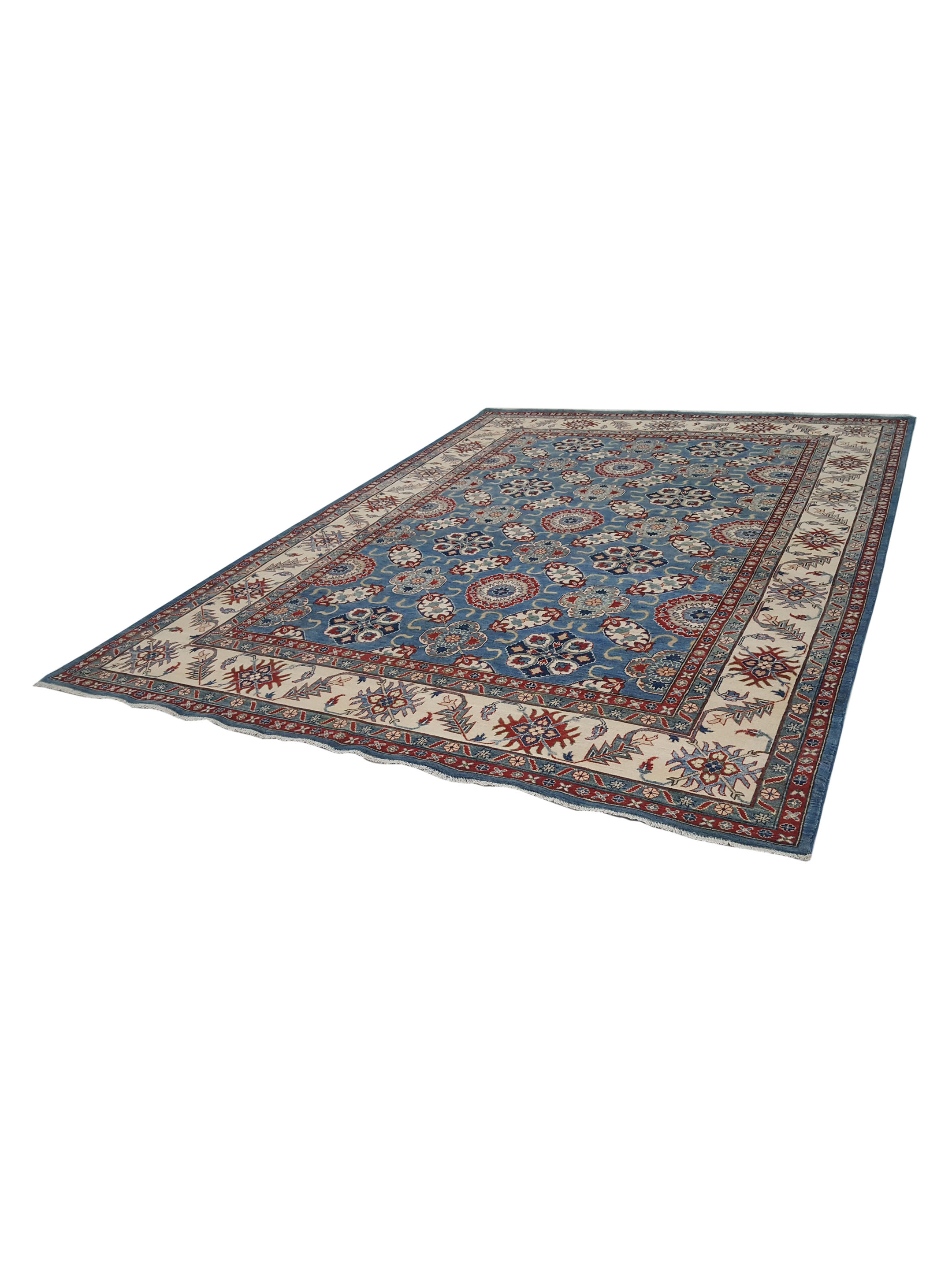 Kazak Hand Knotted Lt.Blue 9x12 - Image 6 of 6