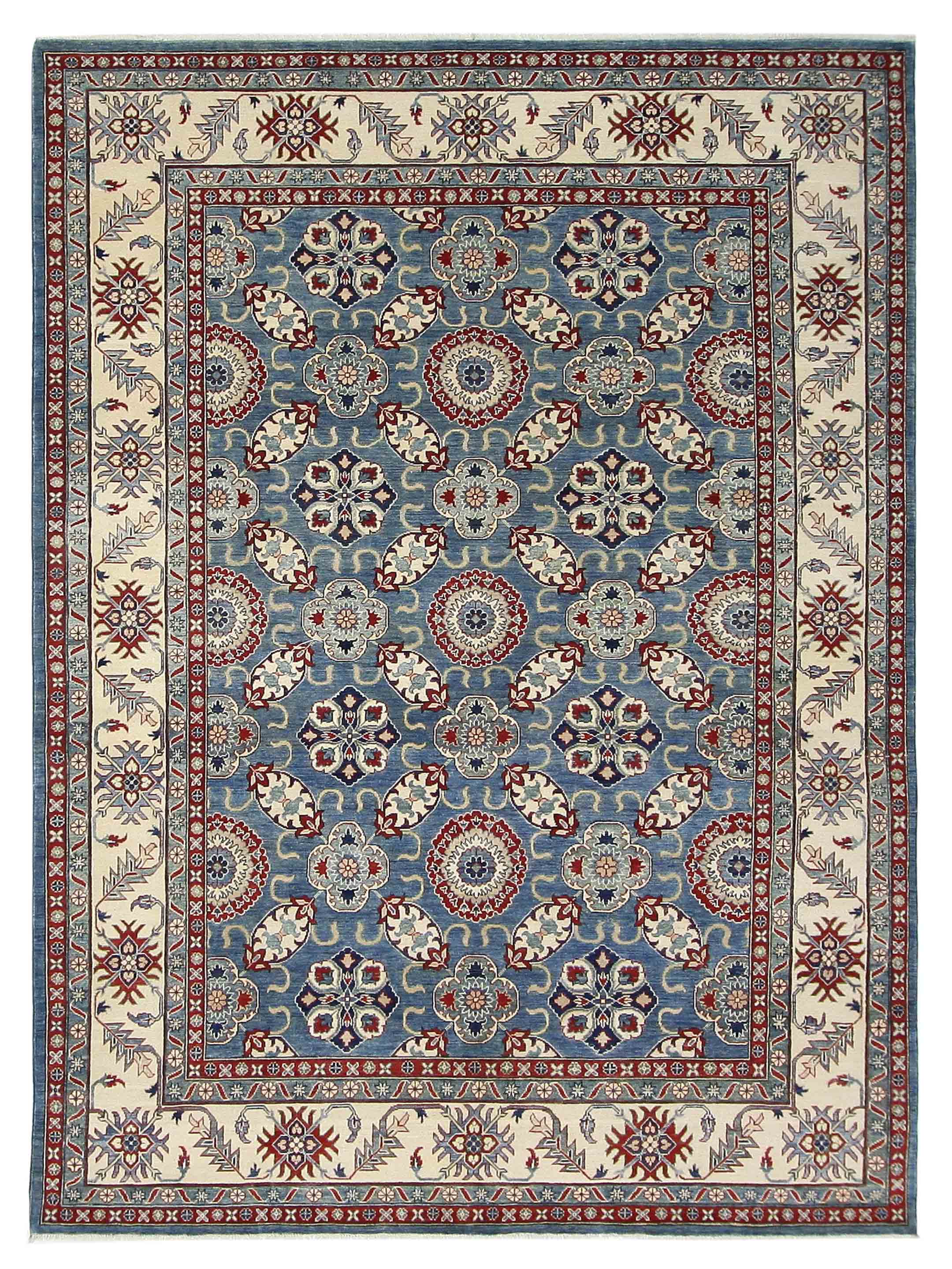 Kazak Hand Knotted Lt.Blue 9x12
