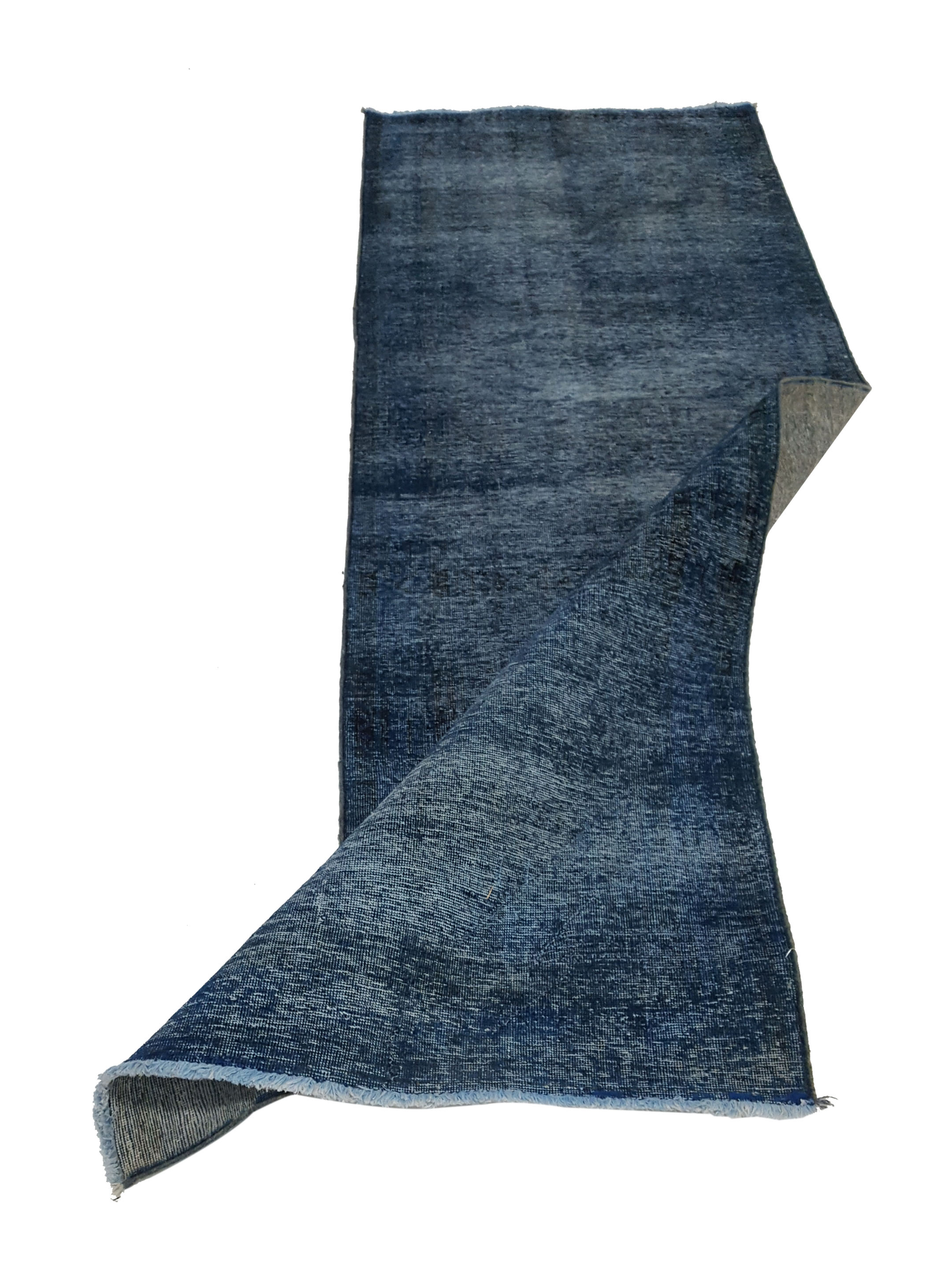 Overdyed Hand Knotted Blue 3x10 - Image 3 of 6