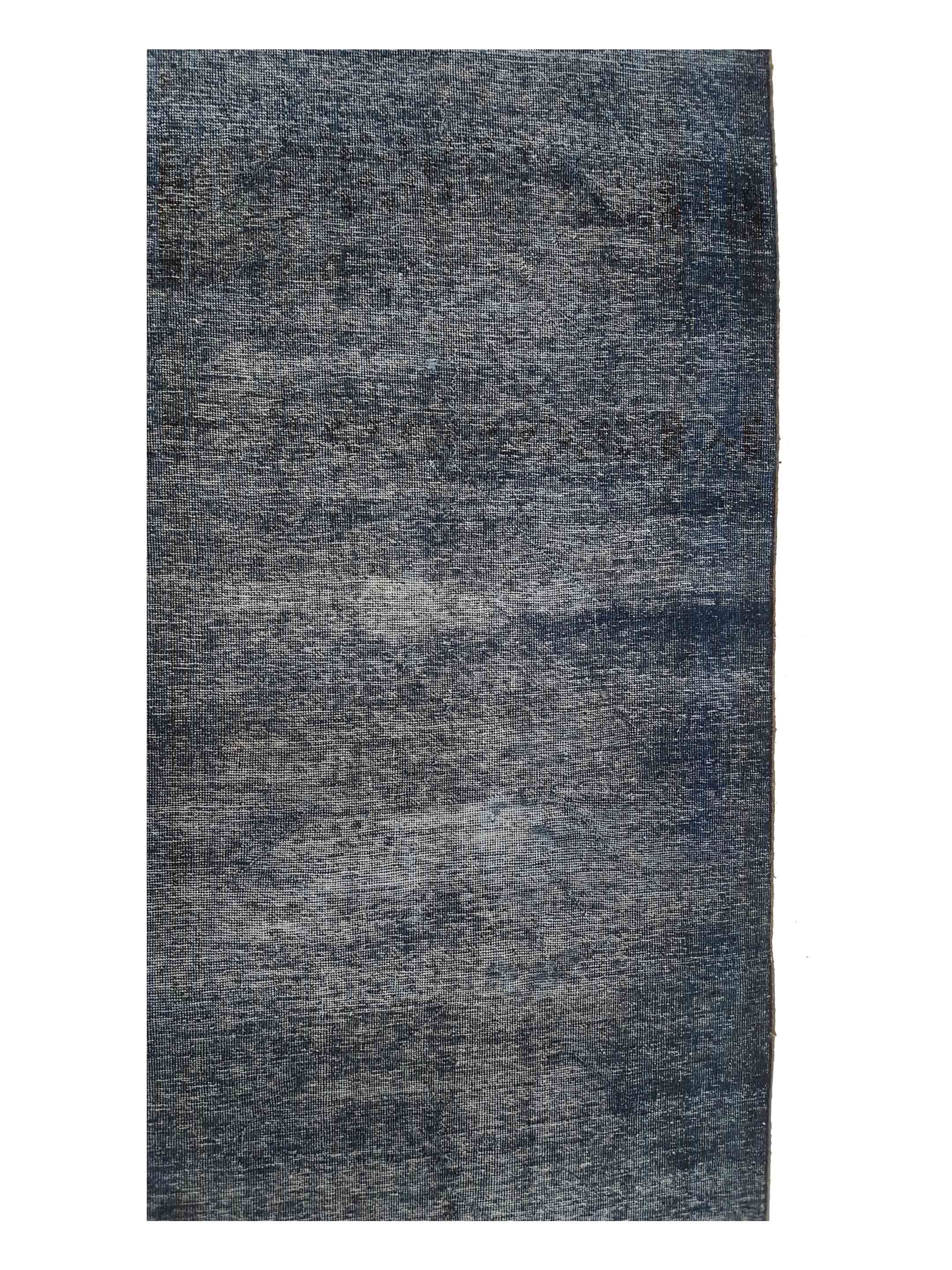 Overdyed Hand Knotted Blue 3x10 - Image 5 of 6