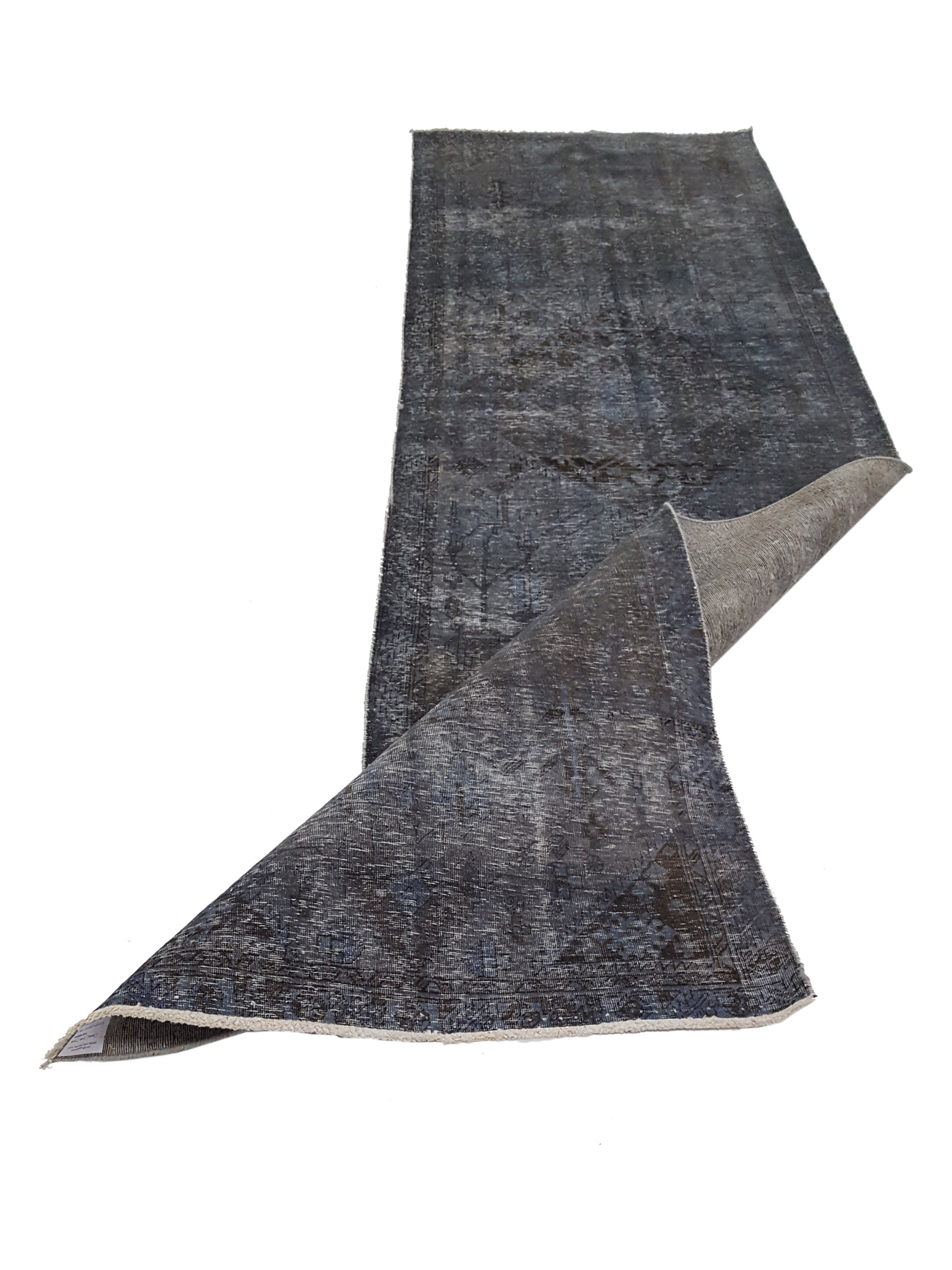 Overdyed Hand Knotted Grey 3x13 - Image 3 of 6