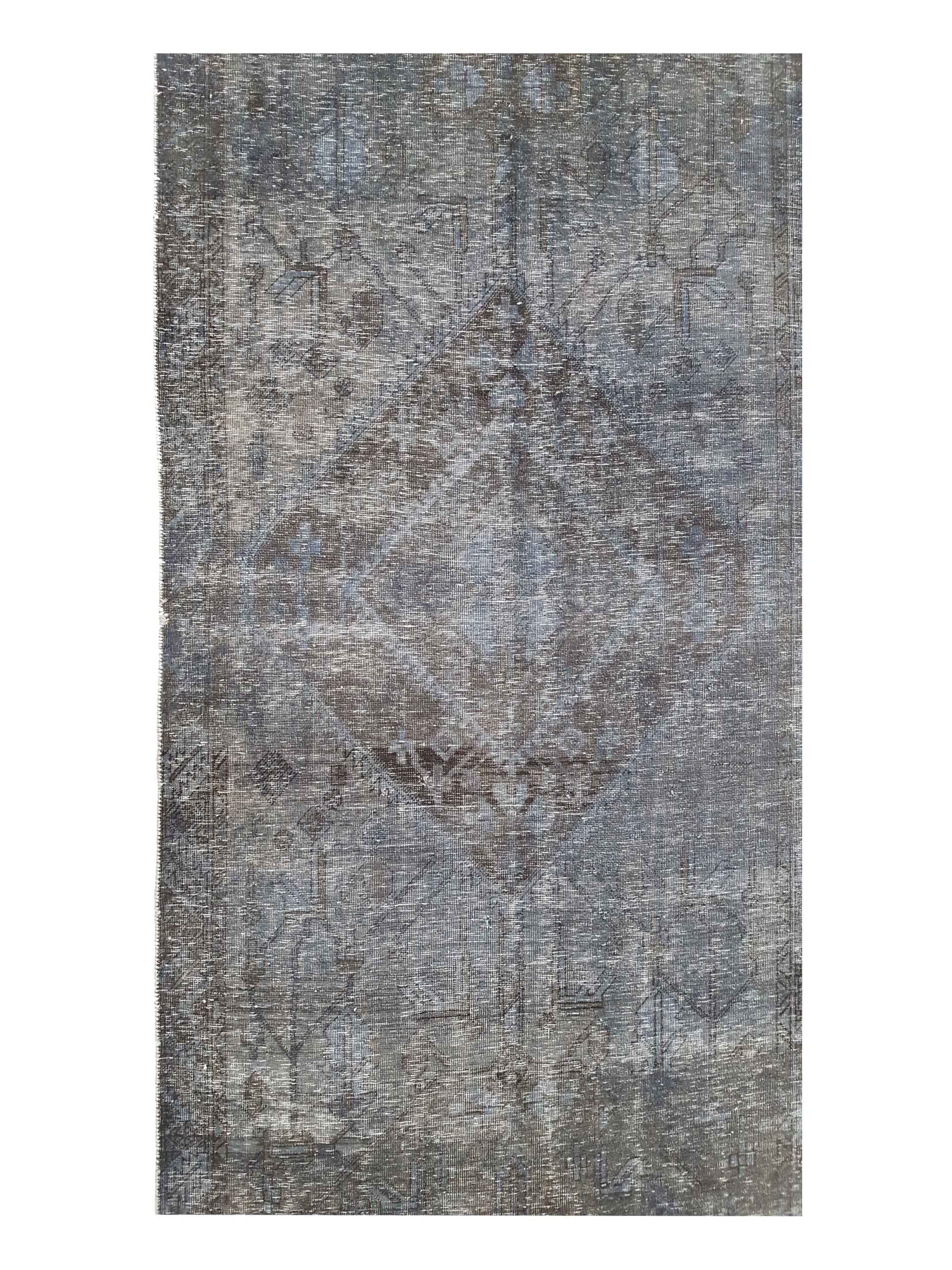 Overdyed Hand Knotted Grey 3x13 - Image 5 of 6