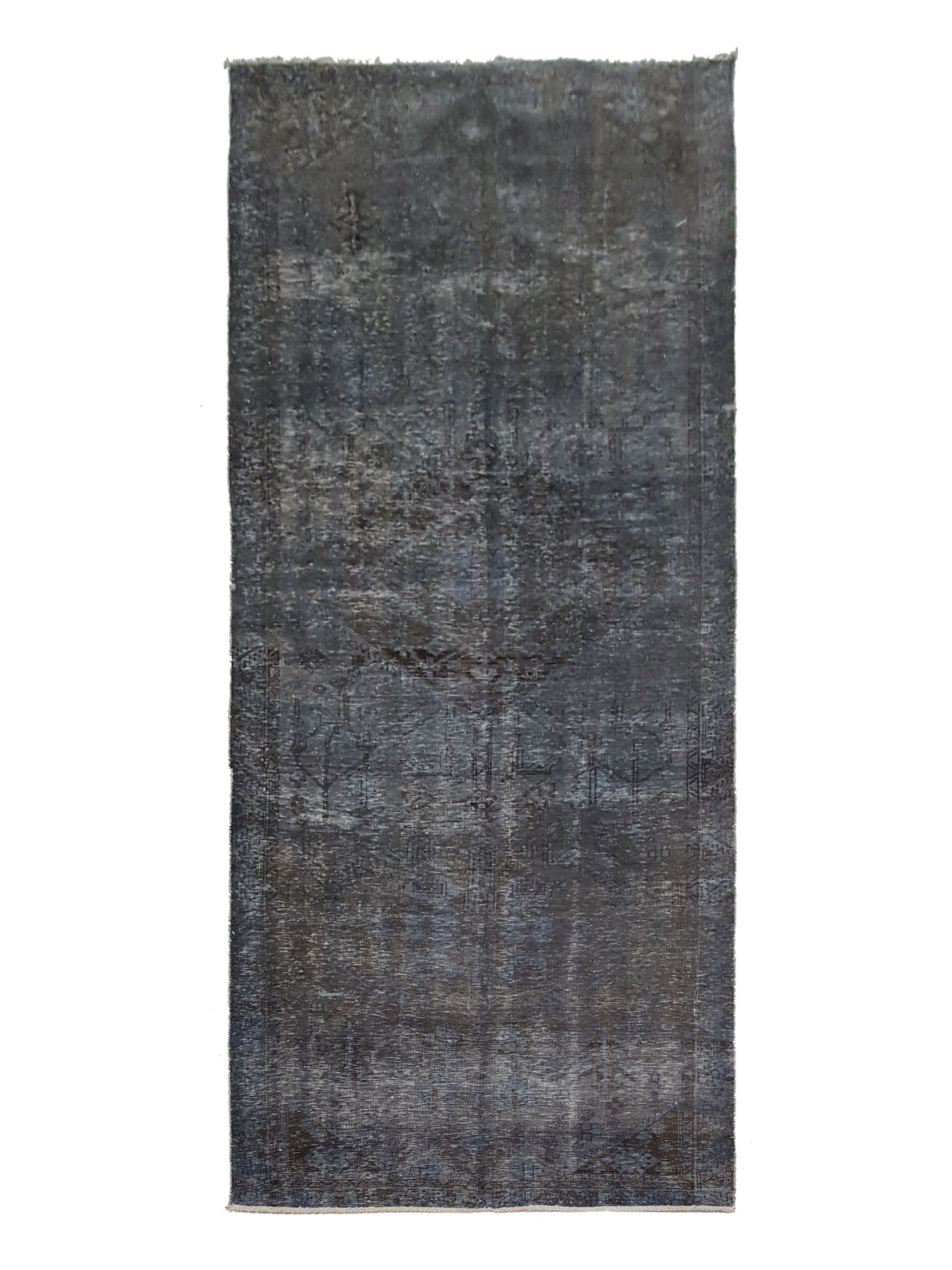 Overdyed Hand Knotted Grey 3x13