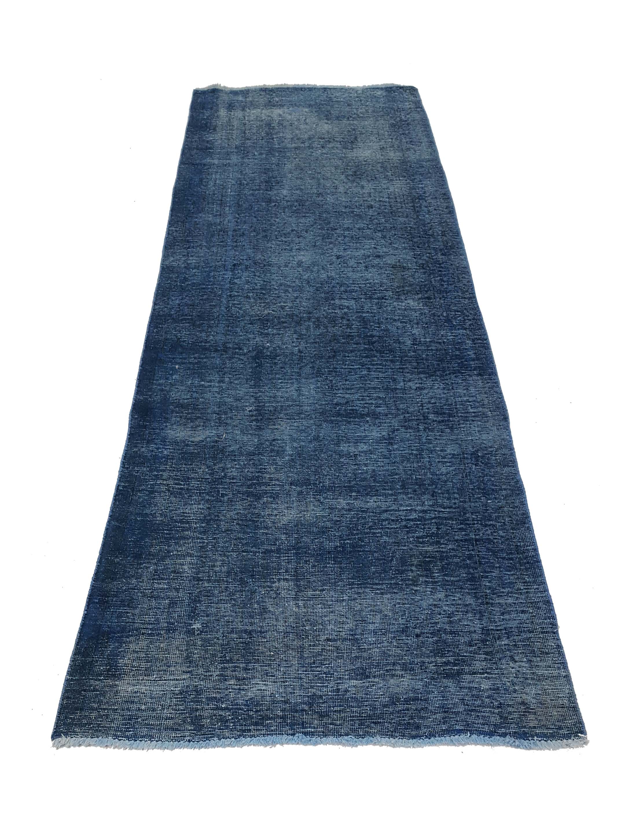 Overdyed Hand Knotted Blue 3x10 - Image 2 of 6