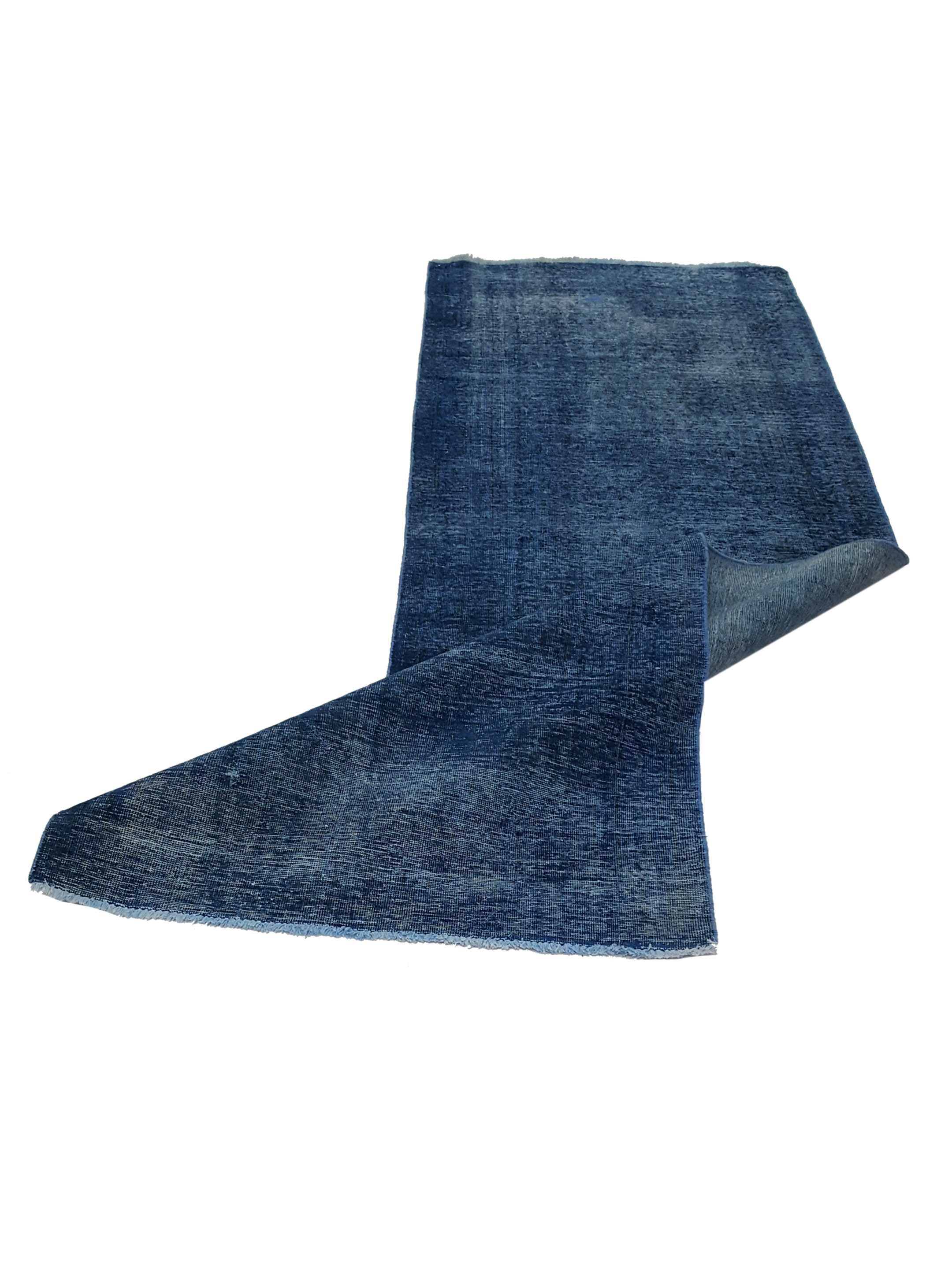 Overdyed Hand Knotted Blue 3x10 - Image 3 of 6