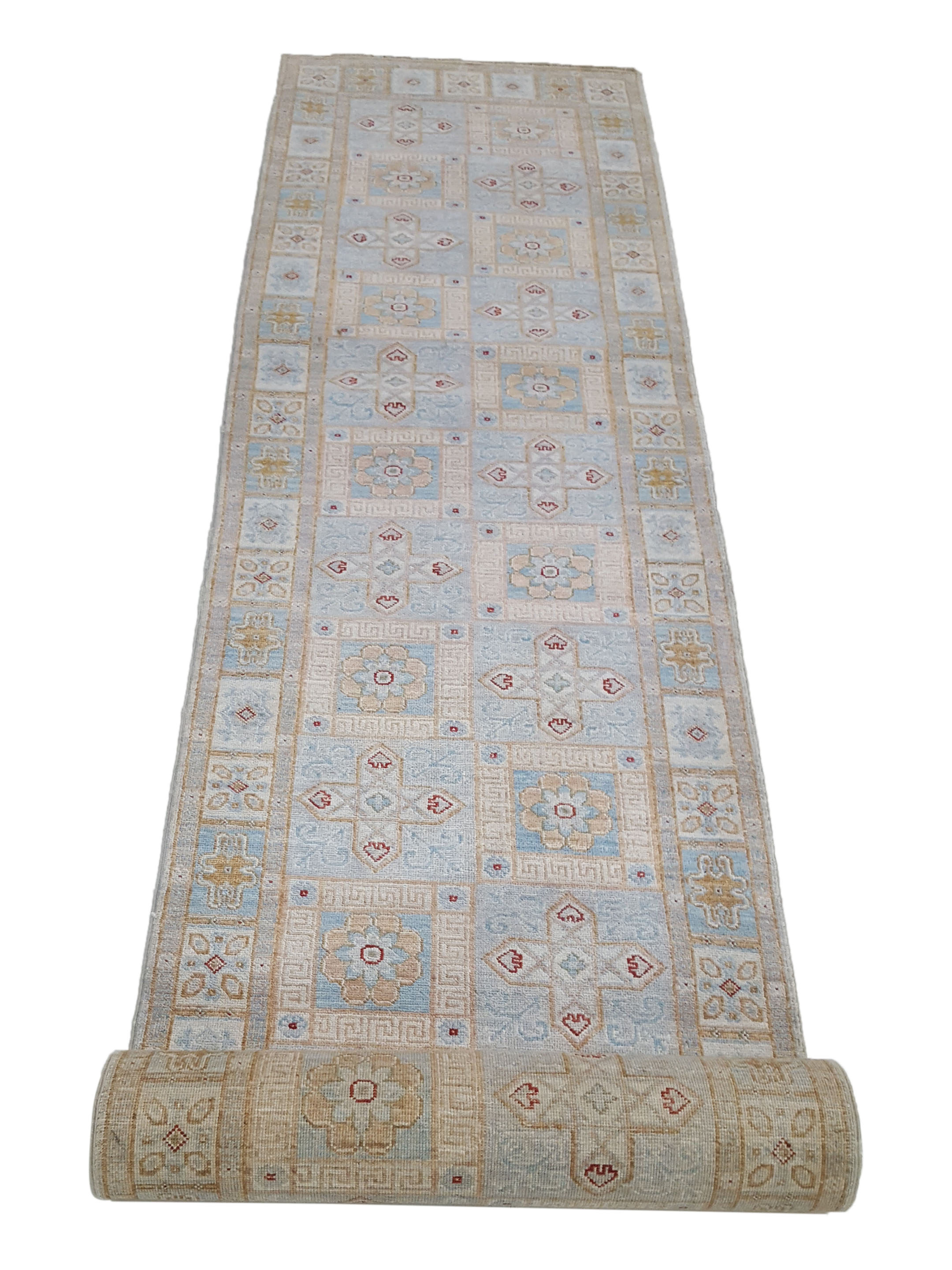 Ziegler Hand Knotted Jade Blue 3x10 - Image 3 of 6
