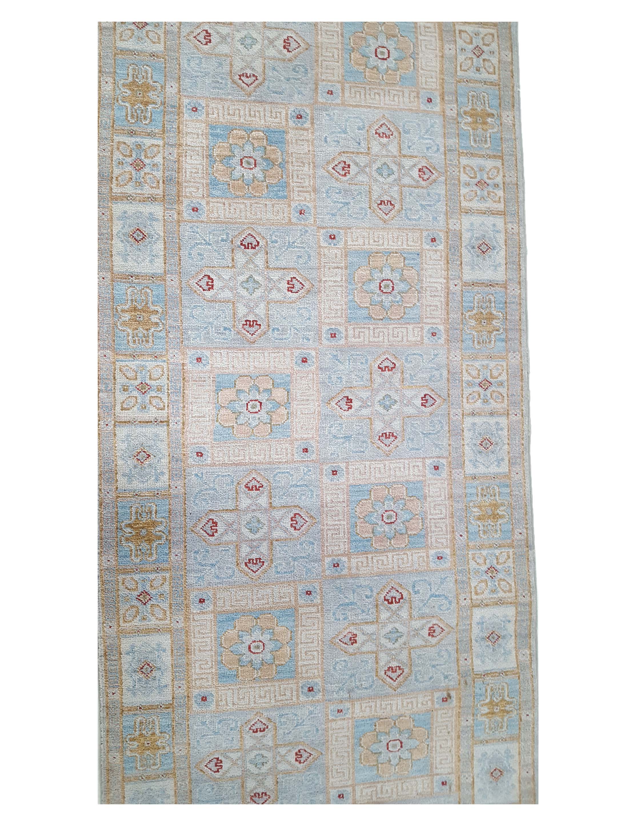 Ziegler Hand Knotted Jade Blue 3x10 - Image 5 of 6